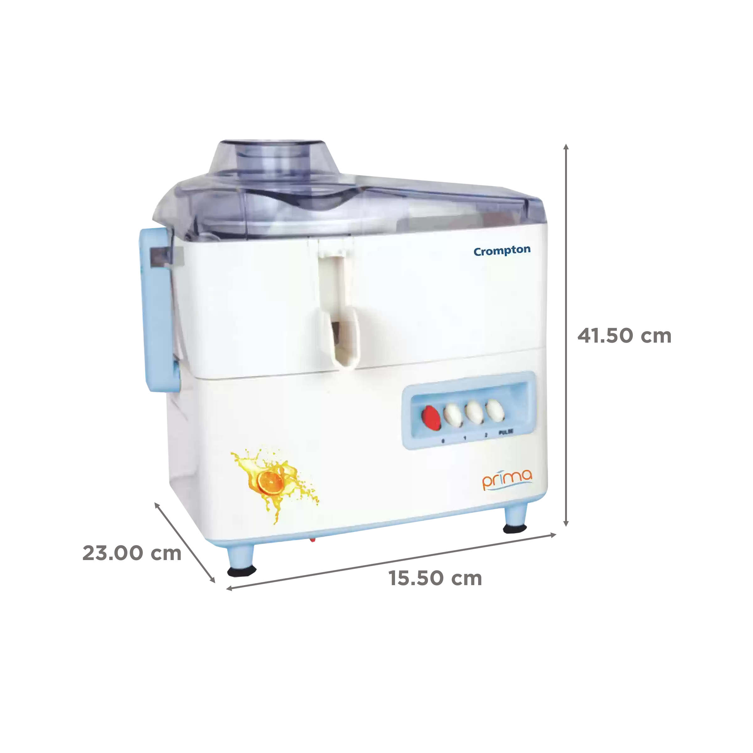 Crompton Prima RJ Plus 450 Watt 2 Jars Juicer Mixer Grinder (Motor Vent-X Technology, White)_3