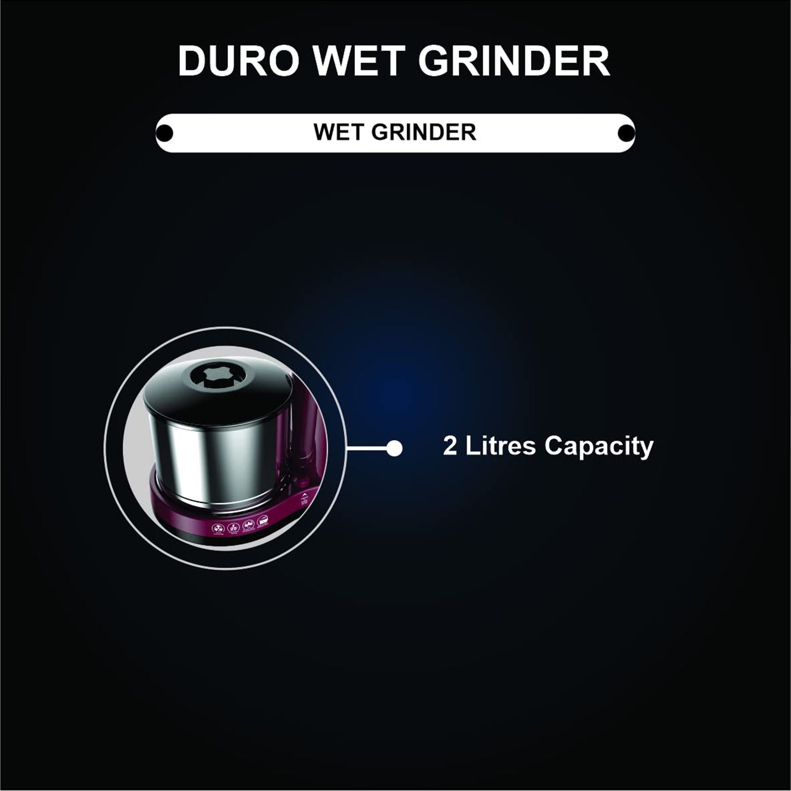 Crompton Duro 2 Litres 2 Stones Wet Grinder with Coconut Scrapper & Atta Kneader (Uniform Grinding Technology, Cherry) Crompton Duro 2 Litres 2 Stones Wet Grinder with Coconut Scrapper & Atta Kneader (Uniform Grinding Technology, Cherry)_6