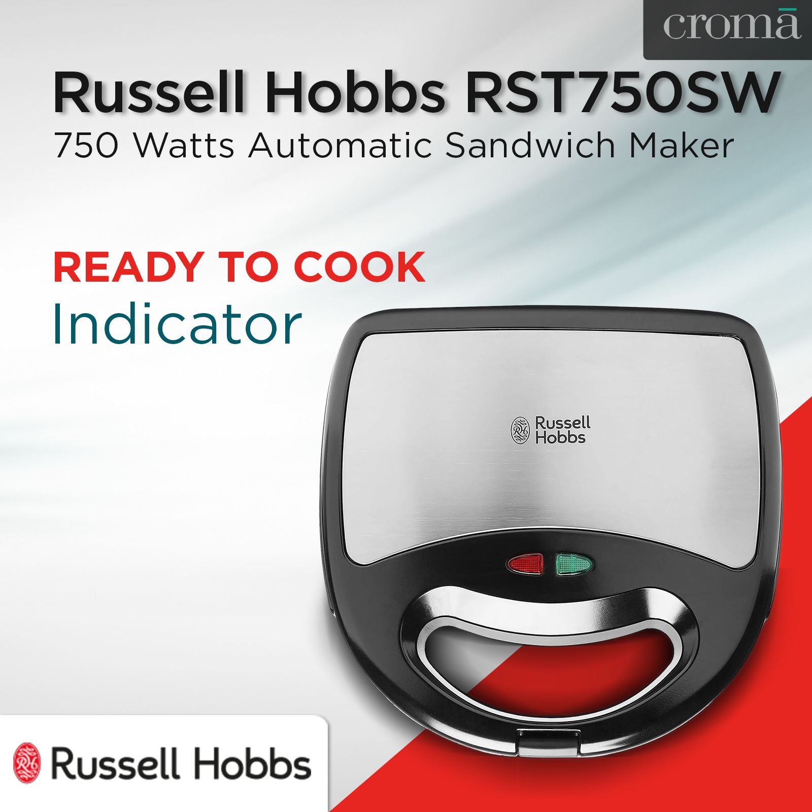Russell Hobbs RST750SW 750W 2 Slice Sandwich Maker with Anti-Skid Feet (Black) Russell Hobbs RST750SW 750W 2 Slice Sandwich Maker with Anti-Skid Feet (Black)_14