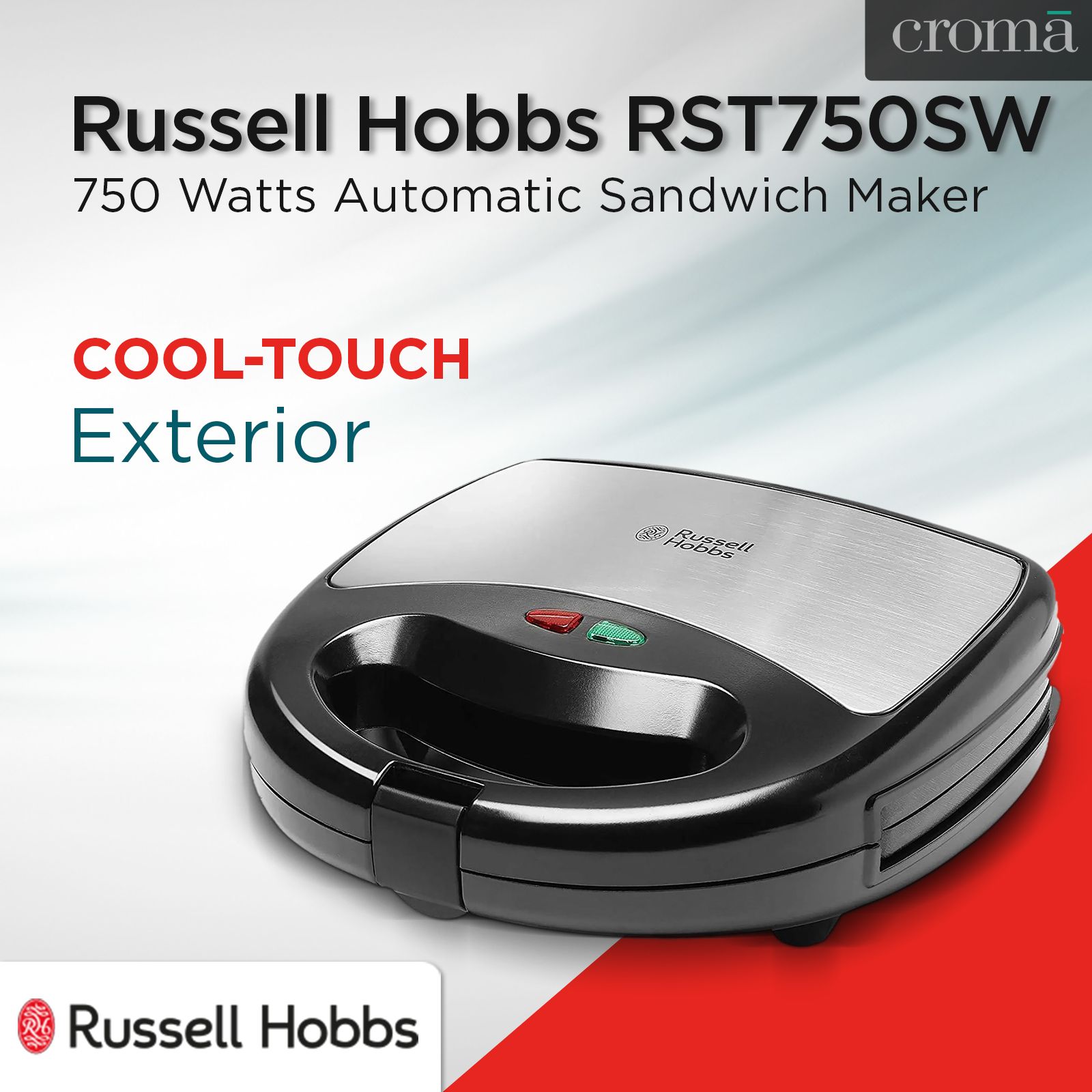 Russell Hobbs RST750SW 750W 2 Slice Sandwich Maker with Anti-Skid Feet (Black) Russell Hobbs RST750SW 750W 2 Slice Sandwich Maker with Anti-Skid Feet (Black)_16