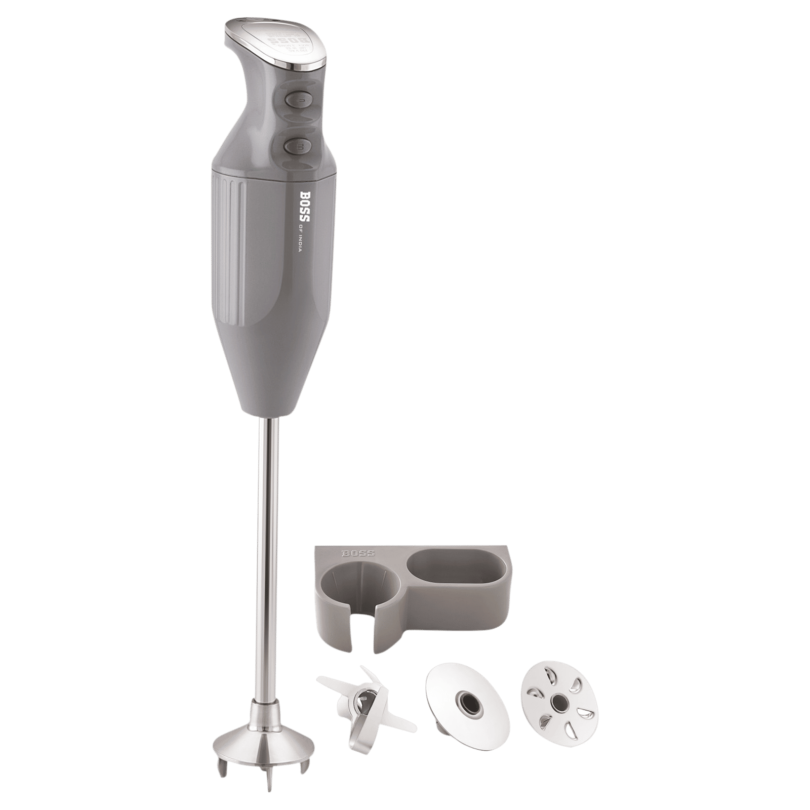 BOSS Platinum 180 Watt 2 Speed Hand Blender with 3 Attachments (Premium Lacquer Coating, Grey)_1