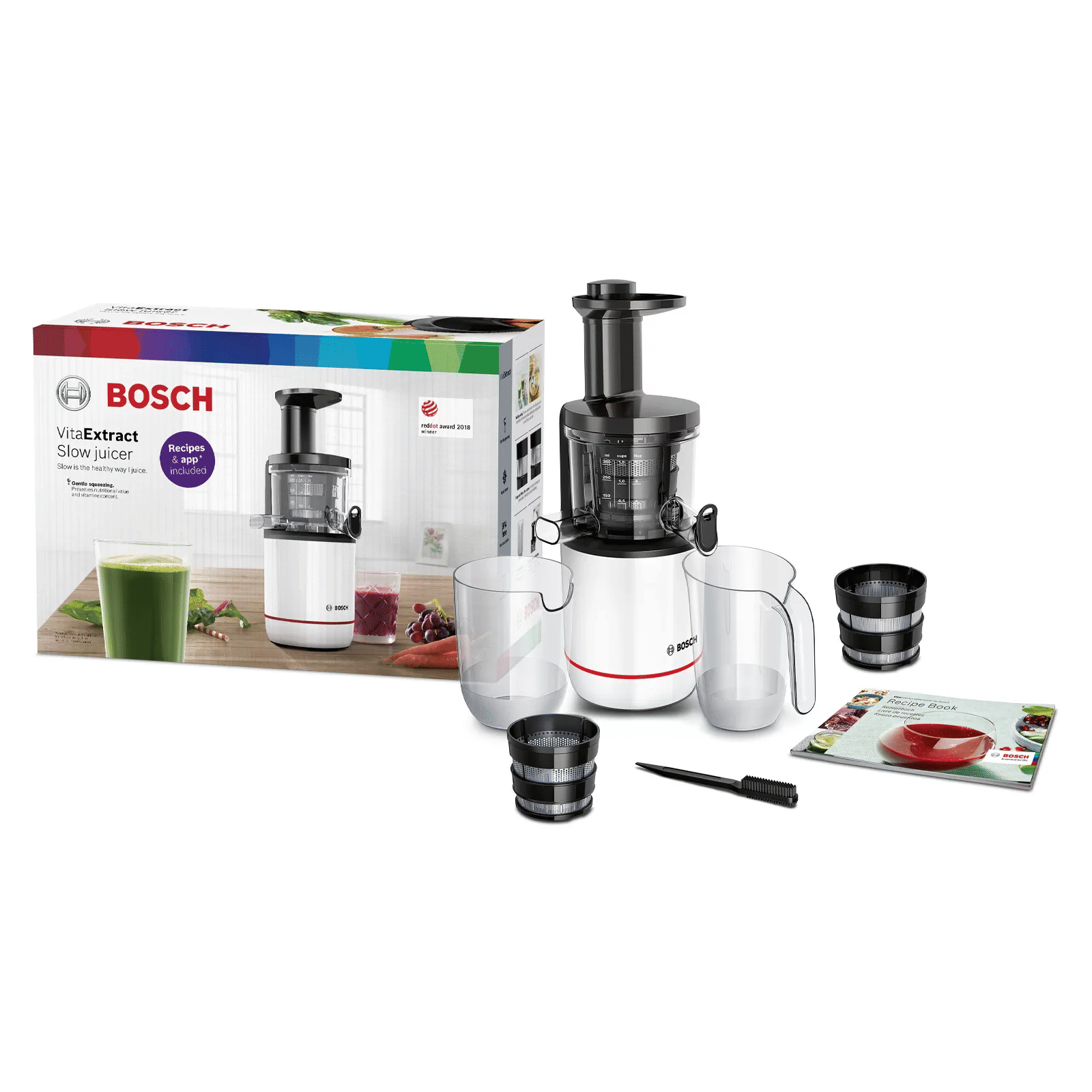BOSCH VitaExtract 150 Watt Slow Juicer (55 RPM, Low Noise Robust Motor, Black/White)_12