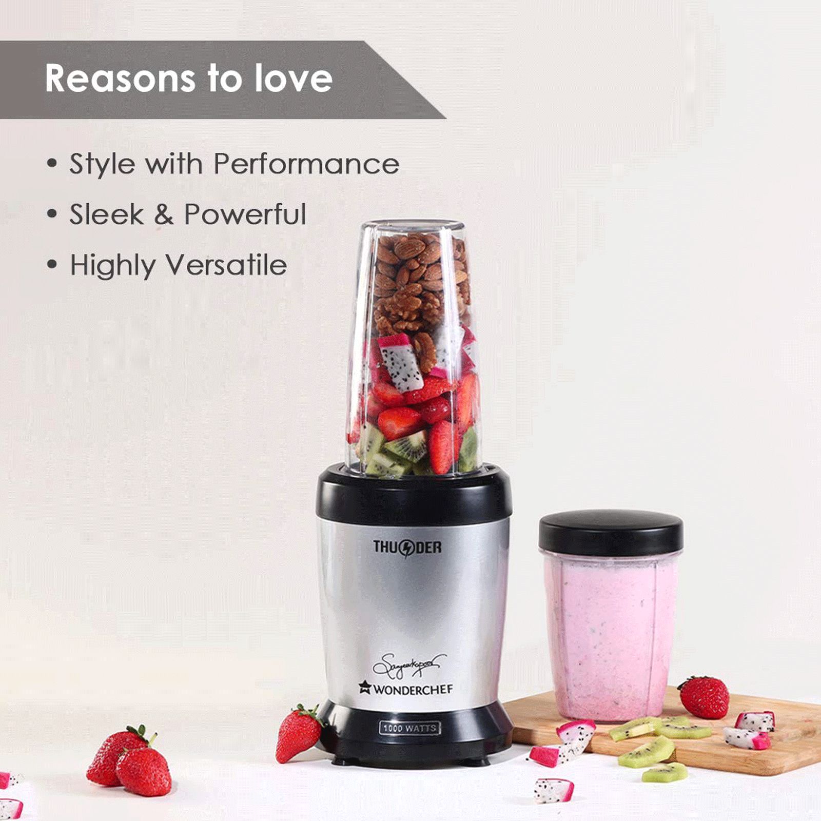 WONDERCHEF Nutri-Blend Thunder 1000 Watt 2 Jars Mixer Grinder Blender (22000 RPM, Compact Design, Black/Silver) WONDERCHEF Nutri-Blend Thunder 1000 Watt 2 Jars Mixer Grinder Blender (22000 RPM, Compact Design, Black/Silver)_9