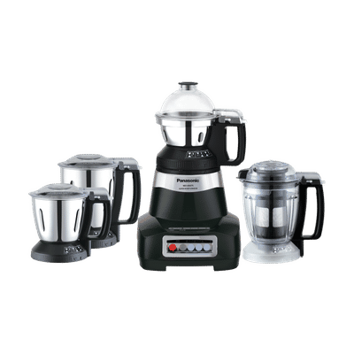 Panasonic 750 Watt 4 Jars Juicer Mixer Grinder (Double Safety Lock, Black)