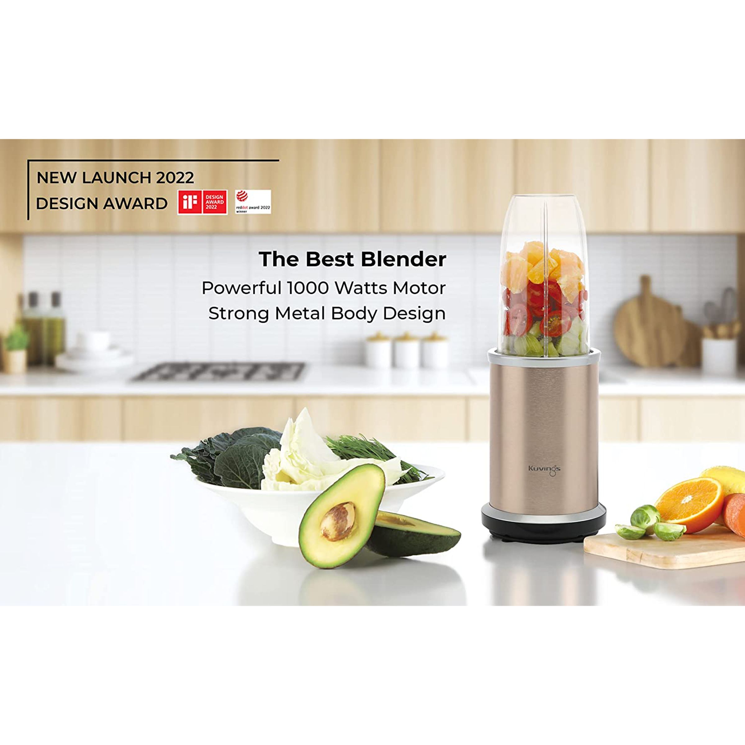 Kuvings Nutri Pro 1000 Watt 2 Jars Blender (22000 RPM, Durable & Super Quiet Motor, Champagne Gold) Kuvings Nutri Pro 1000 Watt 2 Jars Blender (22000 RPM, Durable & Super Quiet Motor, Champagne Gold)_6