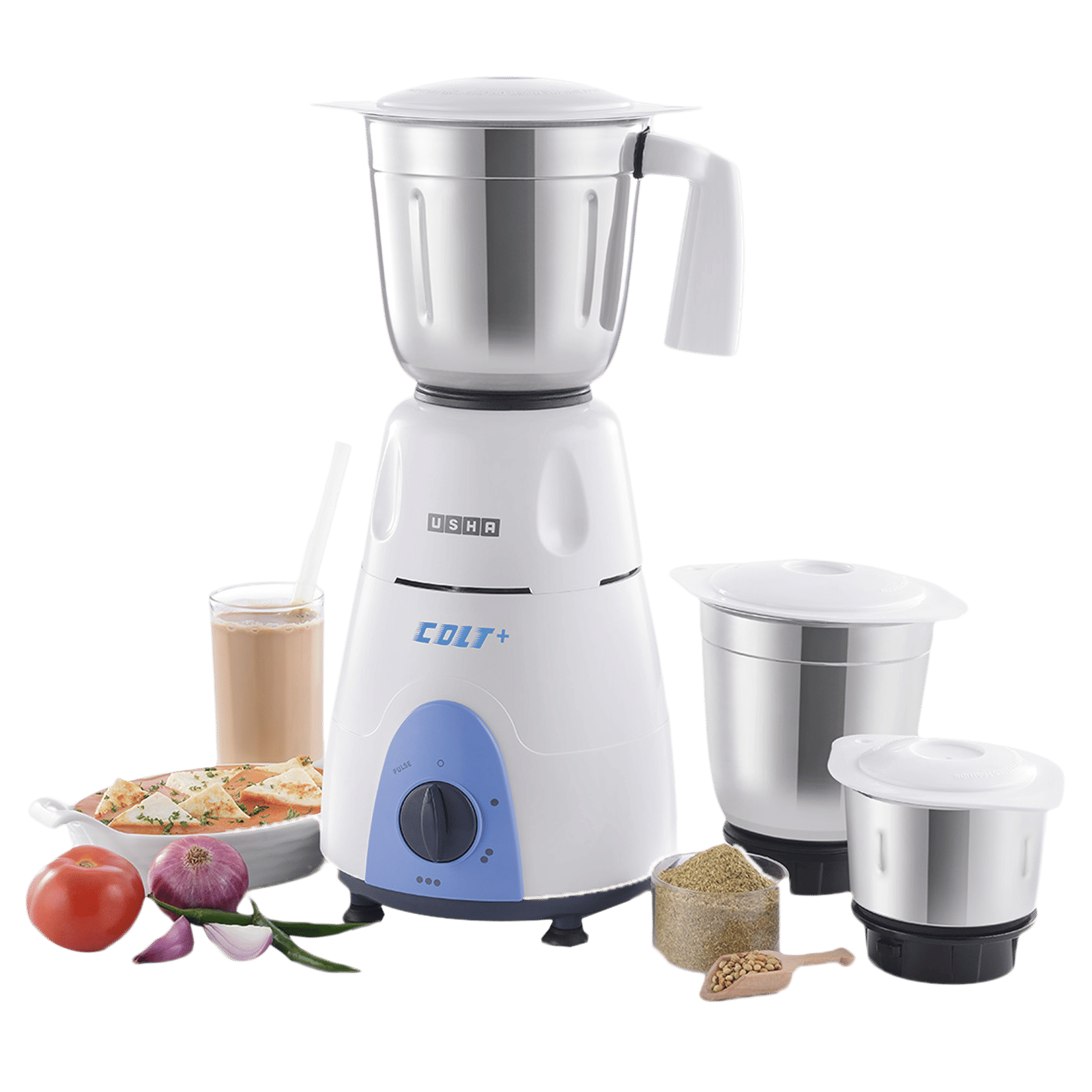 USHA Colt Plus 750 Watt 3 Jars Mixer Grinder (20000 RPM, Overload Protection, Green/White) USHA Colt Plus 750 Watt 3 Jars Mixer Grinder (20000 RPM, Overload Protection, Green/White)_1