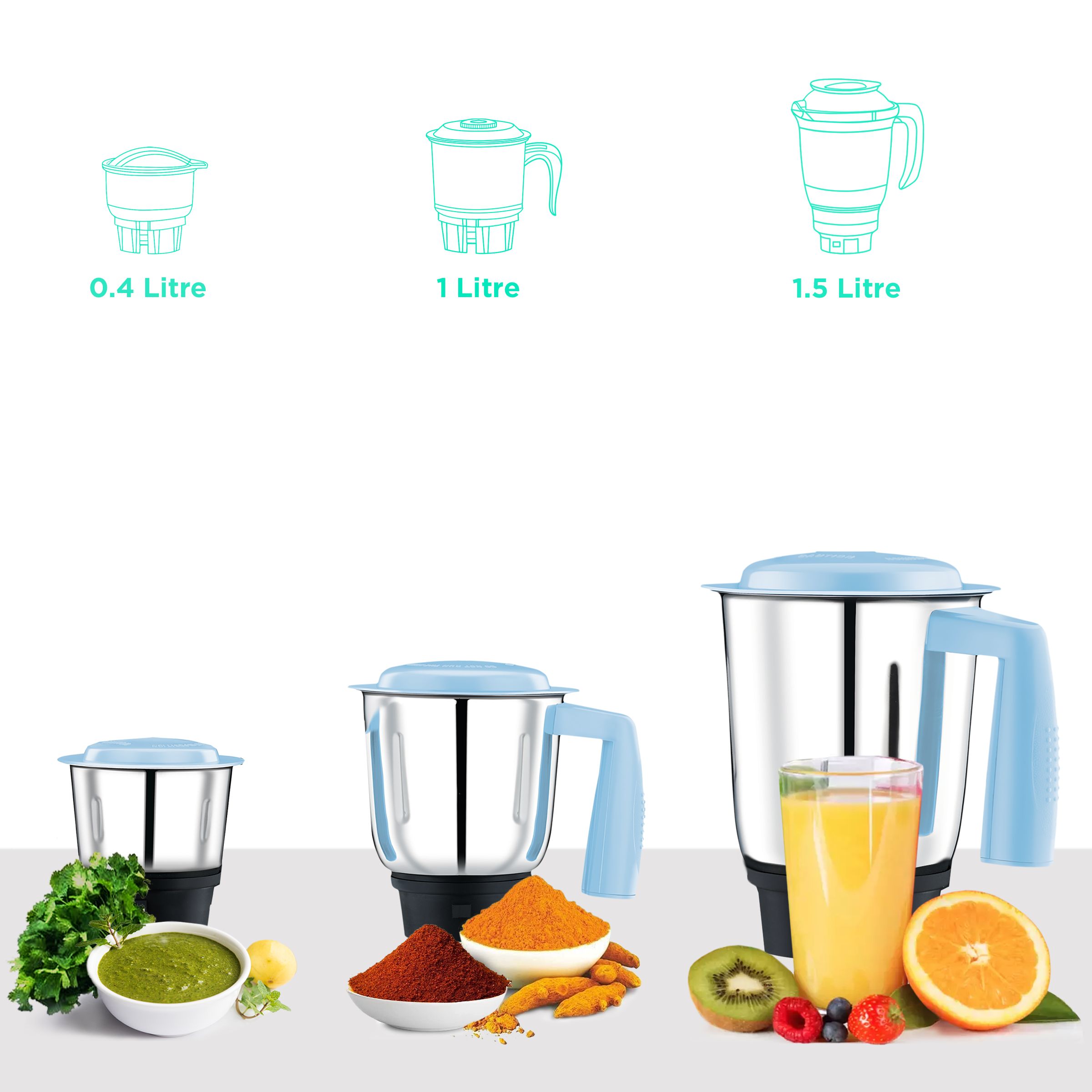 BAJAJ GX 500 Watt 3 Jars Mixer Grinder (18000 RPM, 3 Speed Control, White) BAJAJ GX 500 Watt 3 Jars Mixer Grinder (18000 RPM, 3 Speed Control, White)_4