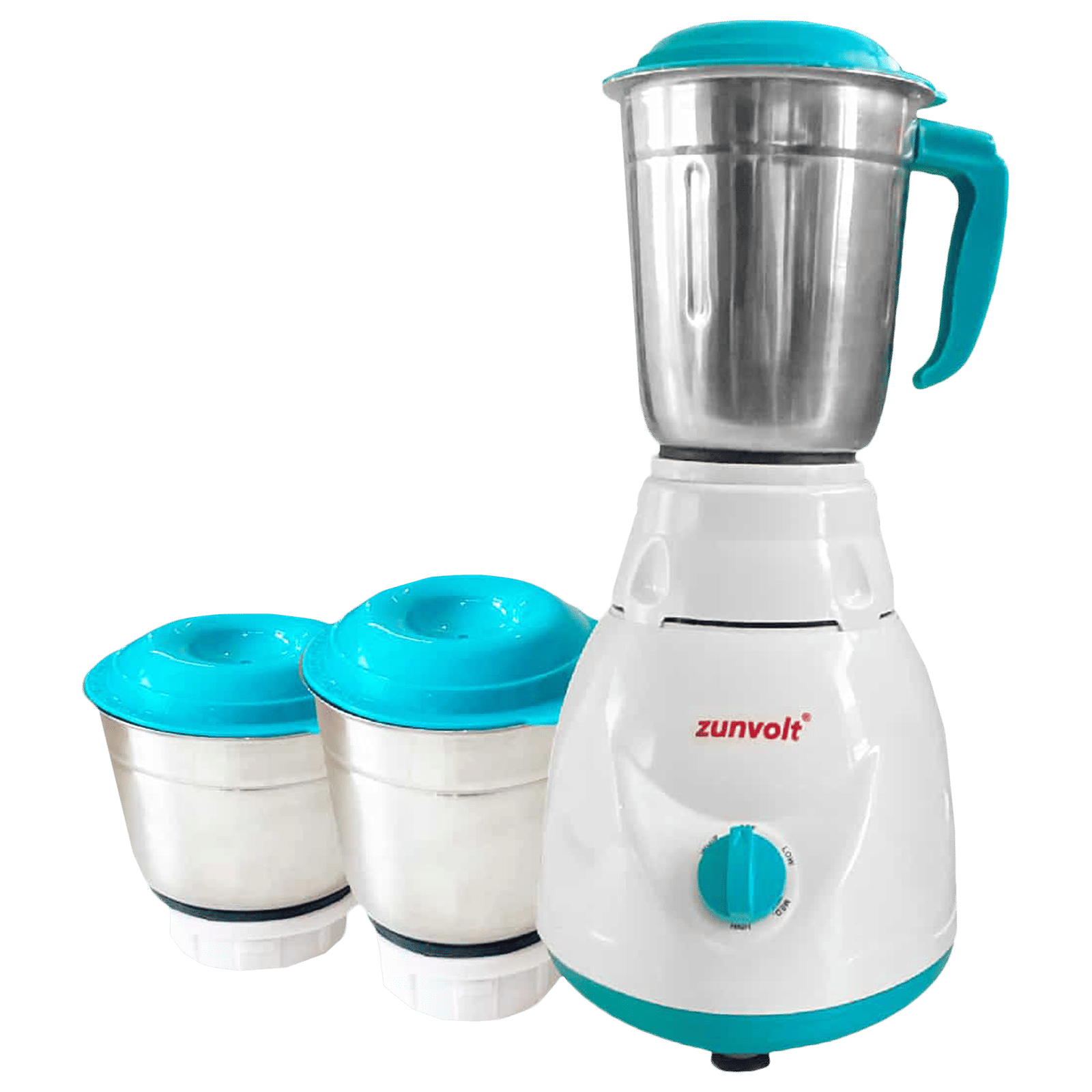 zunvolt 500 Watt 3 Jars Mixer Grinder (22000 RPM, Shock Proof Body, White)_1
