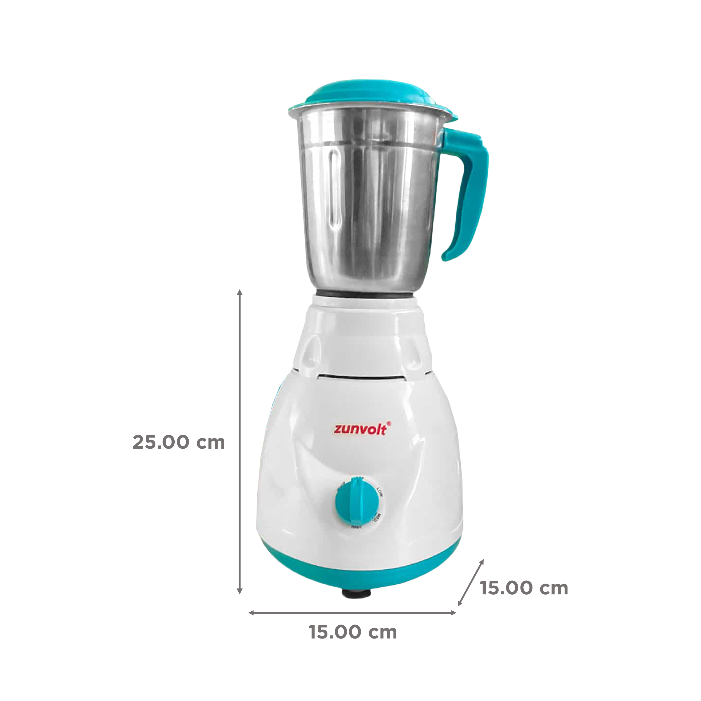 zunvolt 500 Watt 3 Jars Mixer Grinder (22000 RPM, Shock Proof Body, White)_3