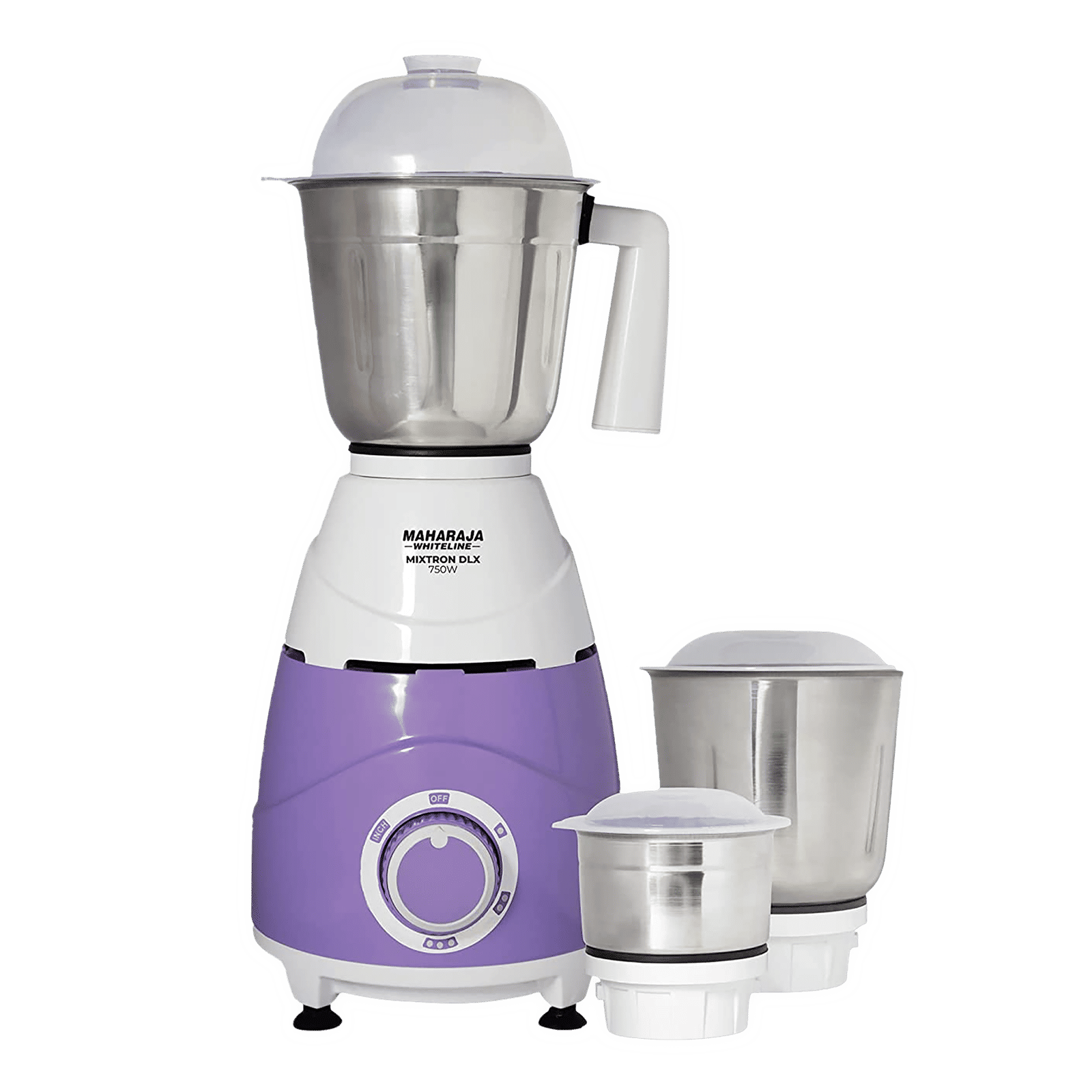 MAHARAJA WHITELINE Mixtron Dlx 750 Watt 3 Jars Mixer Grinder (20000 RPM, Unique Jar Flow Breaker, Lavender & White)_1