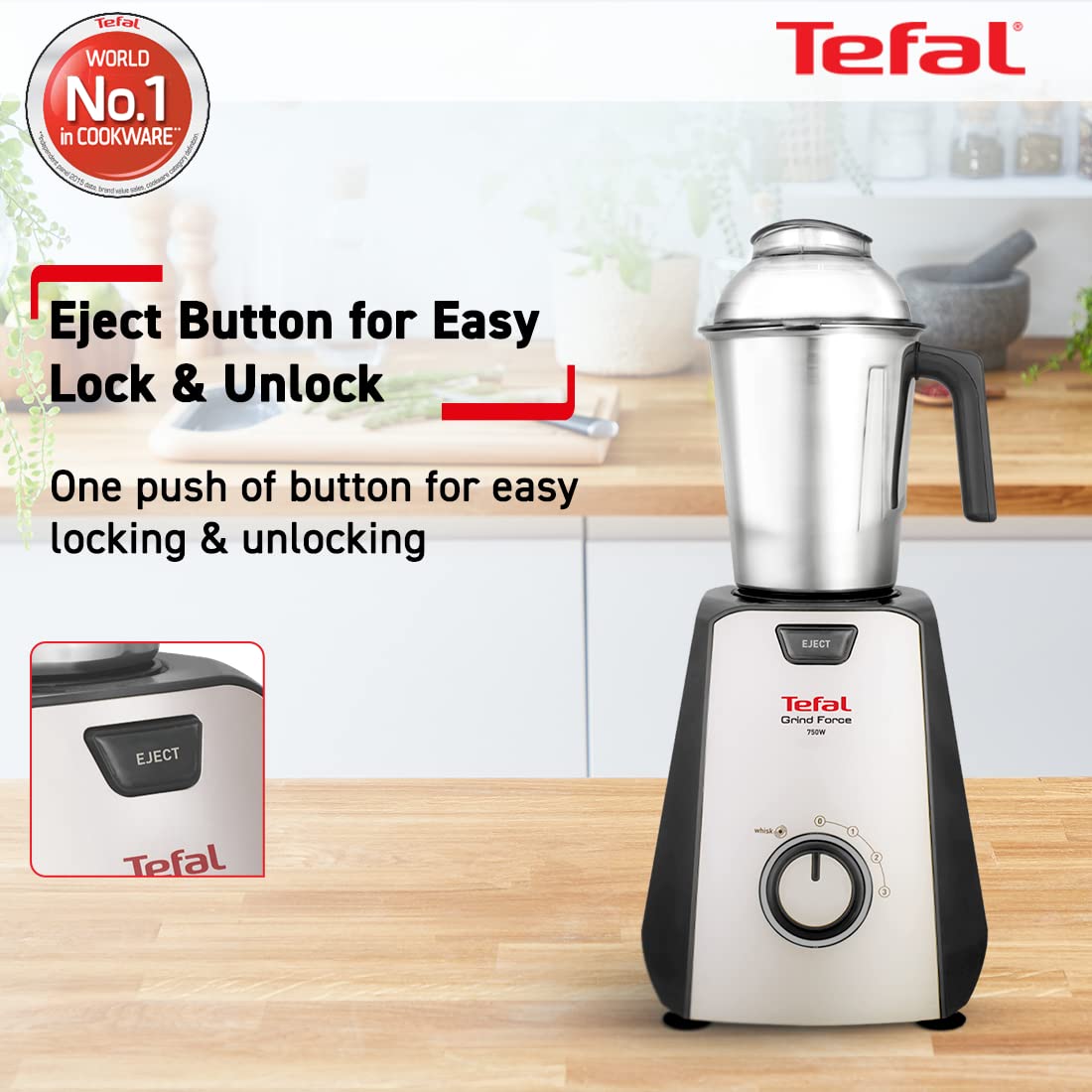 Tefal Grindforce 750 Watt 3 Jars Mixer Grinder (Eject System, Black/Silver) Tefal Grindforce 750 Watt 3 Jars Mixer Grinder (Eject System, Black/Silver)_10