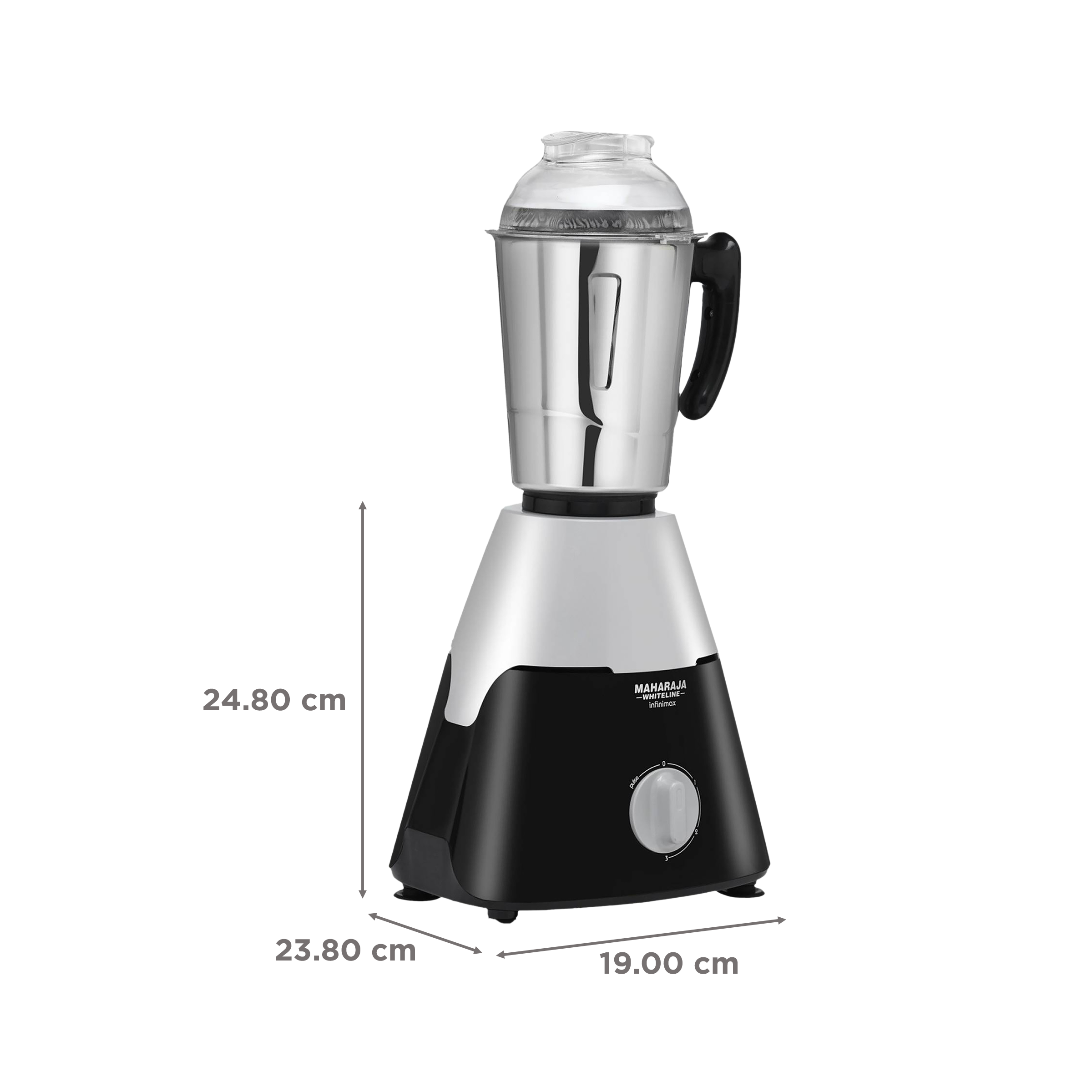 MAHARAJA WHITELINE Infinimax Elite 750 Watt 4 Jars Mixer Grinder (20000 RPM, 5-in-1 Blades, Black/Silver) MAHARAJA WHITELINE Infinimax Elite 750 Watt 4 Jars Mixer Grinder (20000 RPM, 5-in-1 Blades, Black/Silver)_3