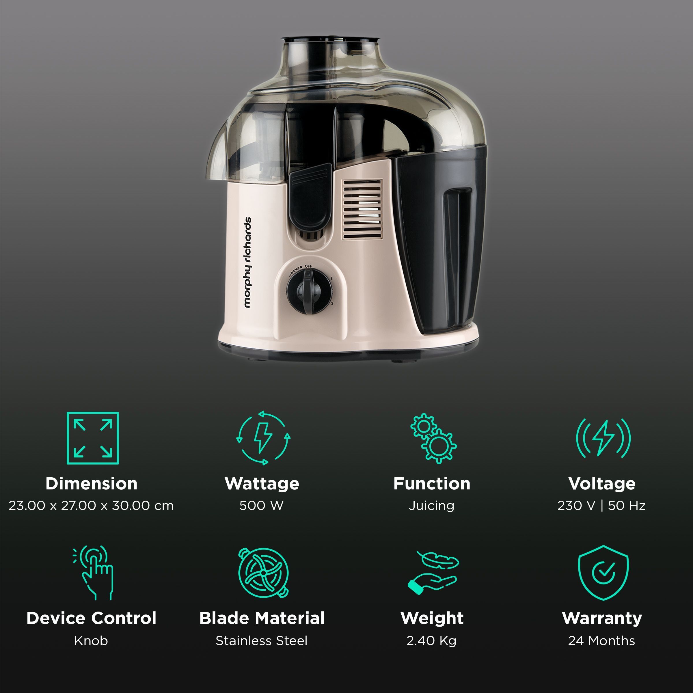 morphy richards Maximo DLX 500 Watt Centrifugal Force Juicer (Powerful Copper Motor, Sand) morphy richards Maximo DLX 500 Watt Centrifugal Force Juicer (Powerful Copper Motor, Sand)_2