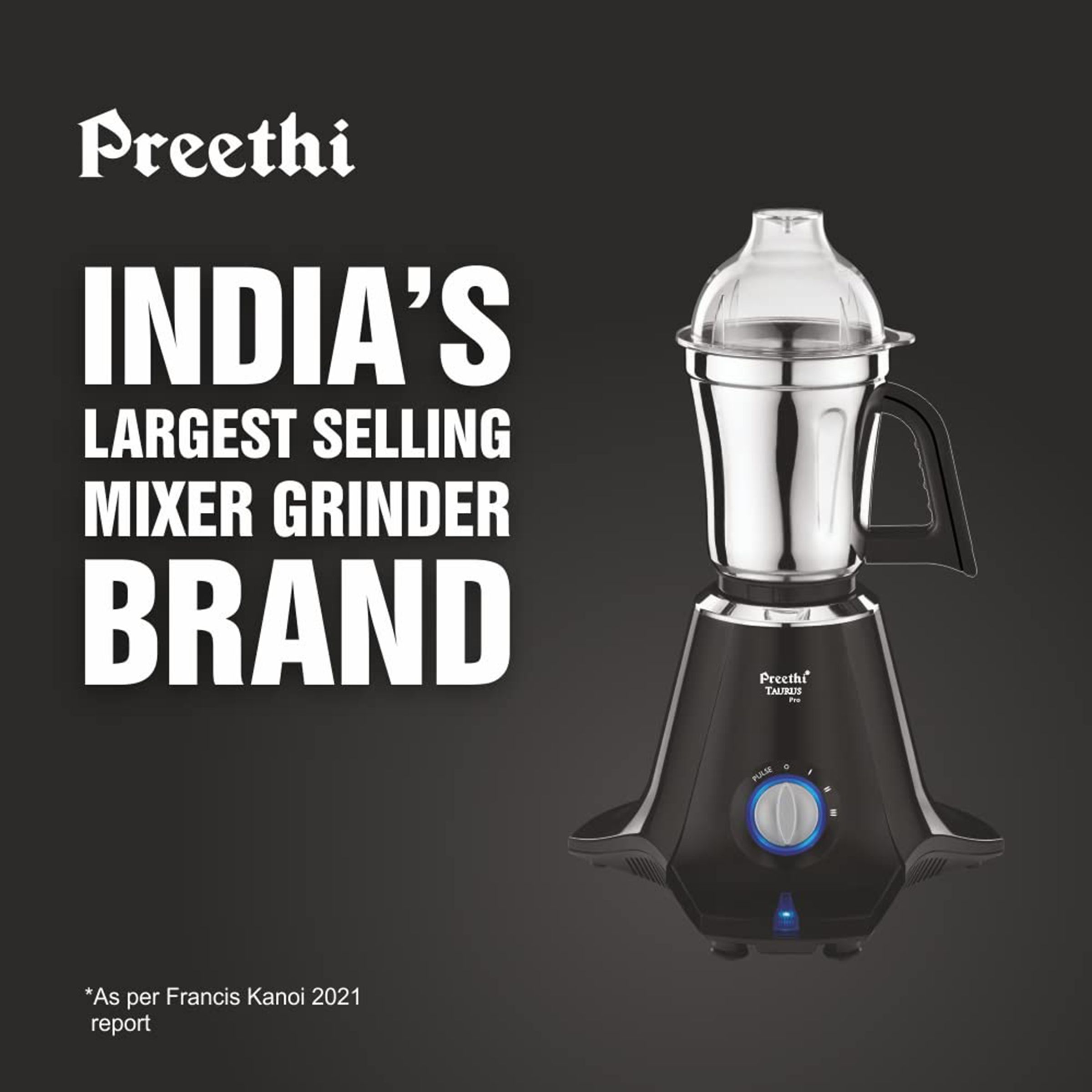 Preethi Taurus Pro 1000 Watt 3 Jars Mixer Grinder (19000 RPM, 3D Cooling System, Black/Blue) Preethi Taurus Pro 1000 Watt 3 Jars Mixer Grinder (19000 RPM, 3D Cooling System, Black/Blue)_13