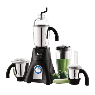 BOSS CycloneMaxx 900 Watt 4 Jars Mixer Grinder (3 Variable Speed Control with LED Light, Black)