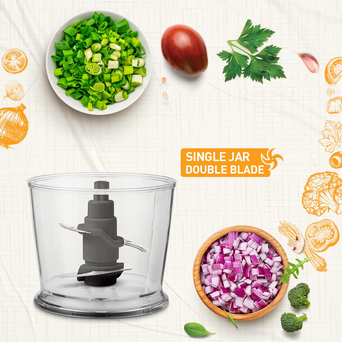 KENT 250 Watt Vegetable Chopper with 2 Blades (Black)_5