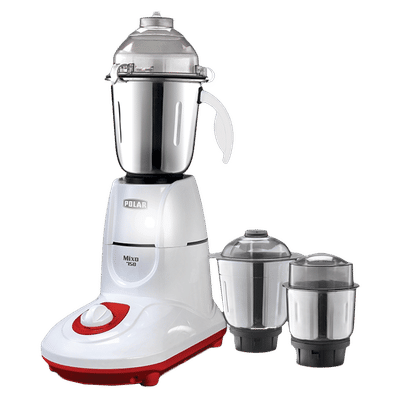 POLAR MIXO 750 Watt 3 Jars Mixer Grinder (Shock Proof Body, White)
