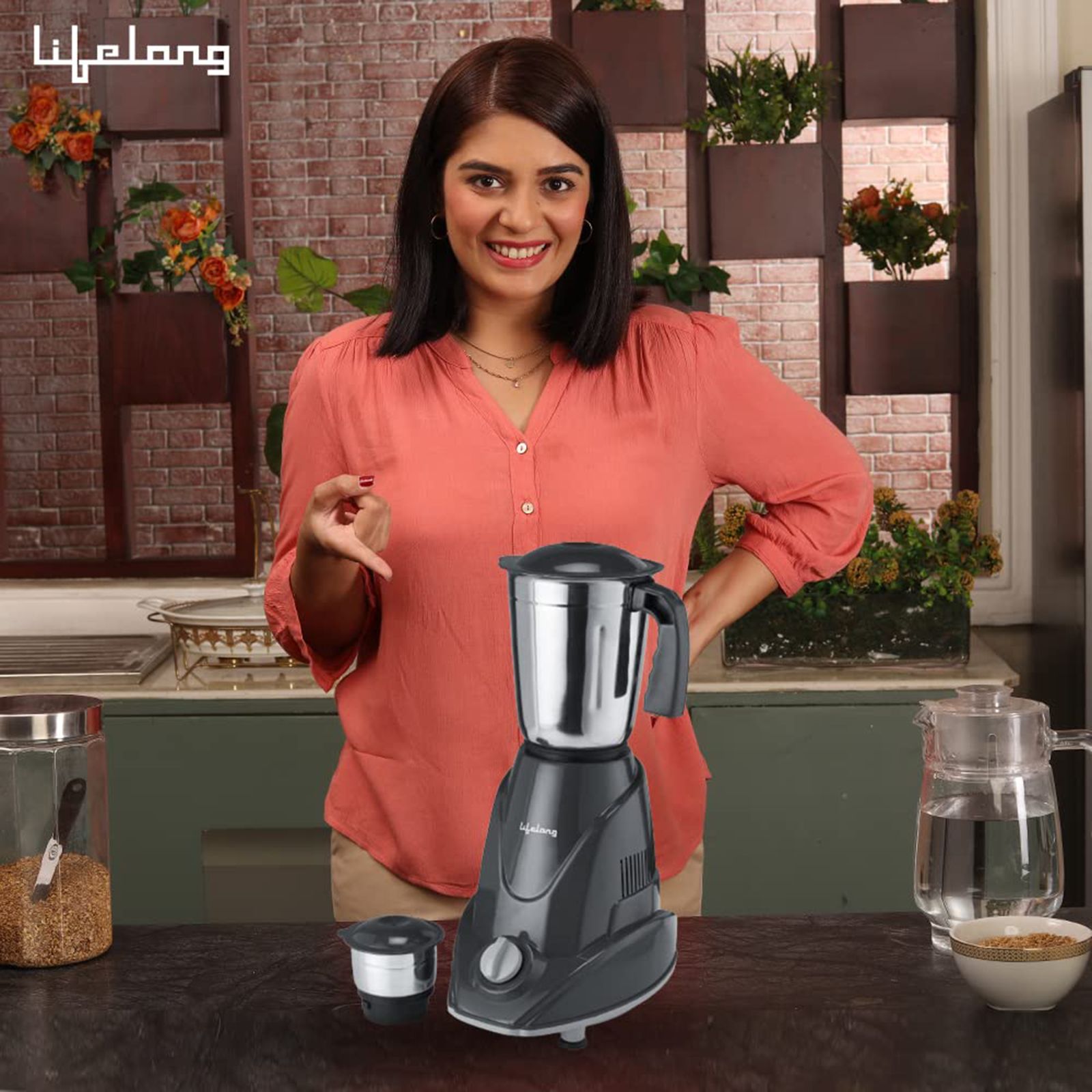 Lifelong Duos 500 Watt 2 Jars Mixer Grinder (Shock Proof Body, Grey) Lifelong Duos 500 Watt 2 Jars Mixer Grinder (Shock Proof Body, Grey)_7