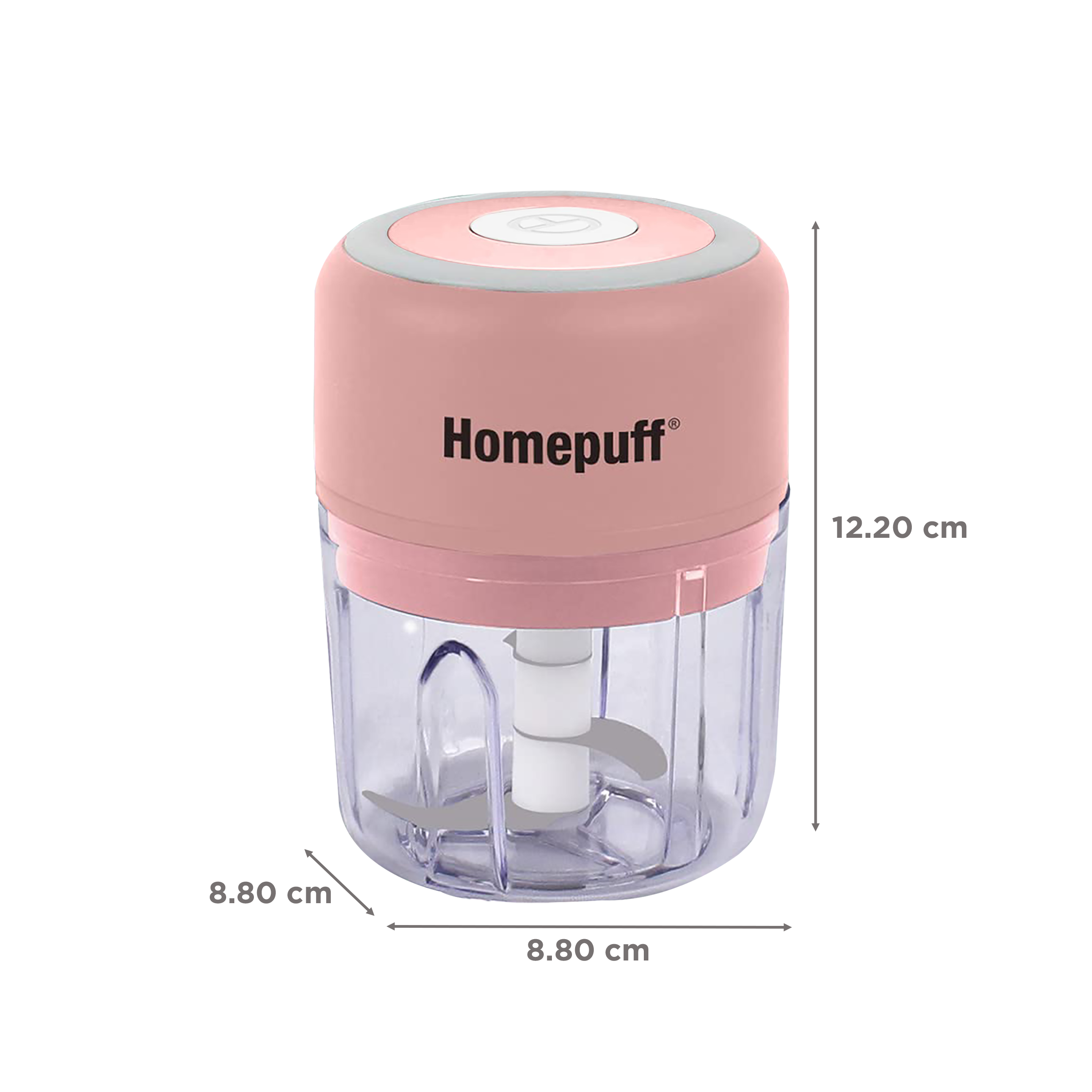 HomePuff 30 Watt Electric Vegetable Chopper with 3 Blades (Pink) HomePuff 30 Watt Electric Vegetable Chopper with 3 Blades (Pink)_3