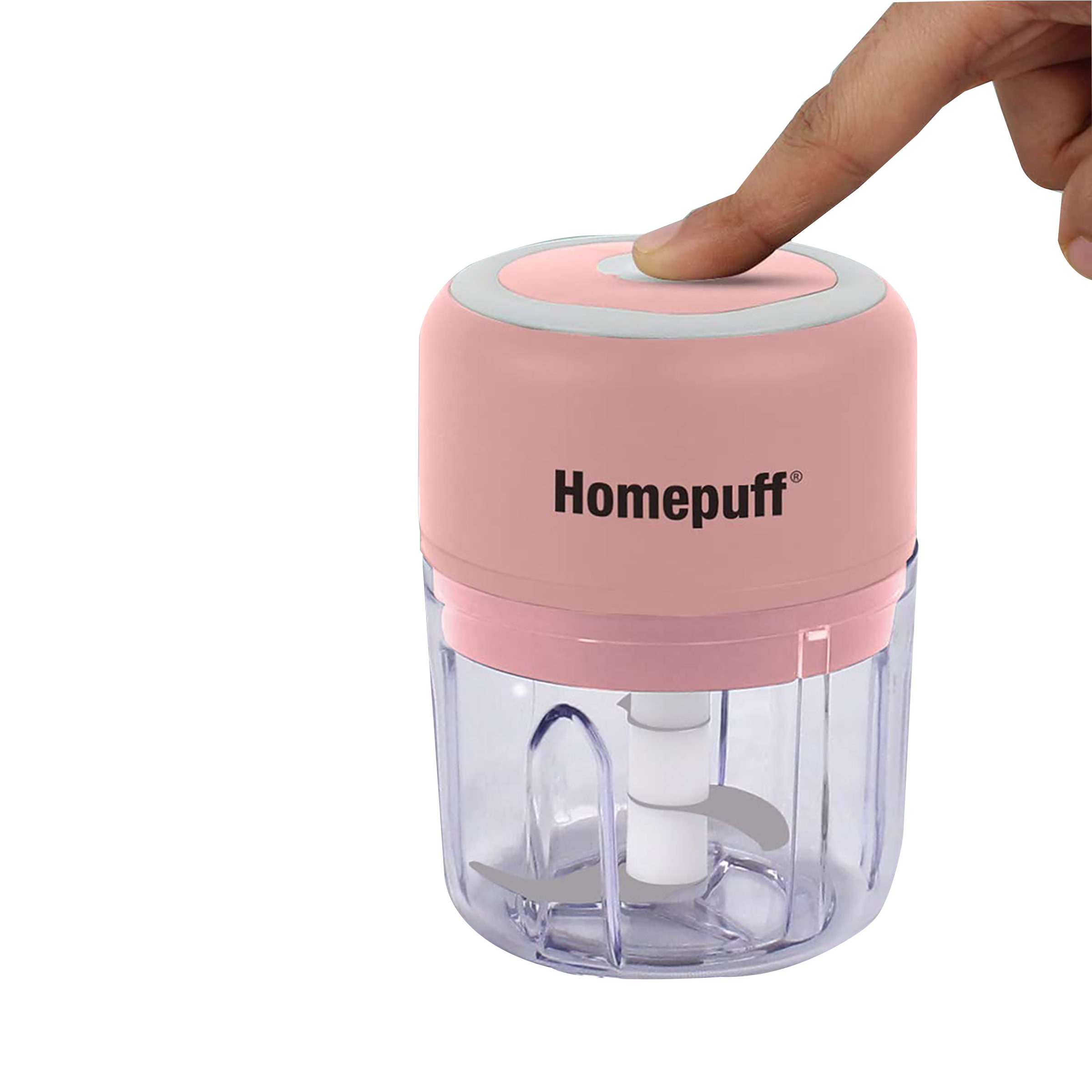 HomePuff 30 Watt Electric Vegetable Chopper with 3 Blades (Pink) HomePuff 30 Watt Electric Vegetable Chopper with 3 Blades (Pink)_5