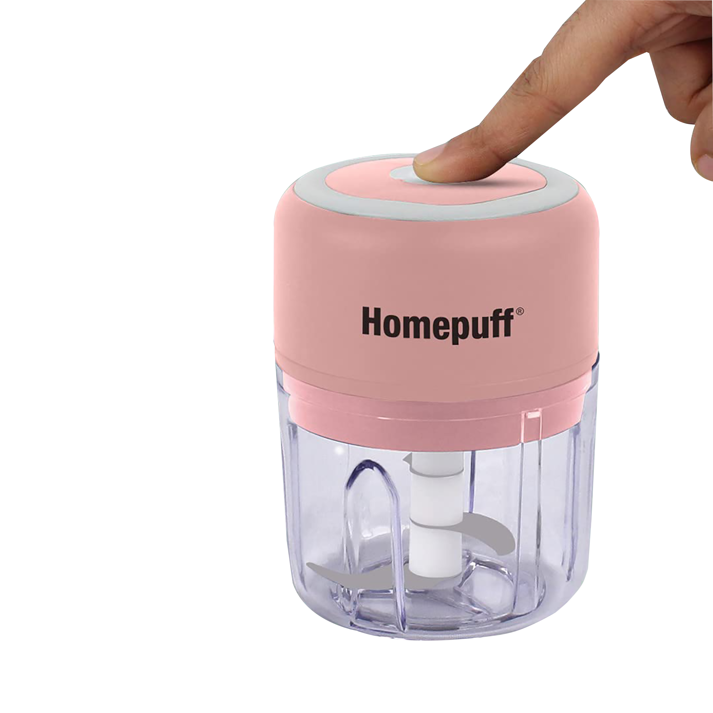 HomePuff H312 30 Watt Electric Vegetable Chopper with 3 Blades (Pink) HomePuff H312 30 Watt Electric Vegetable Chopper with 3 Blades (Pink)_5