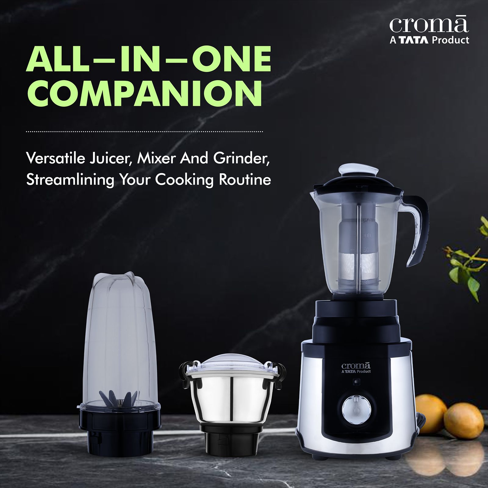 Croma 1000 Watt 5 Jars Mixer Grinder (20000 RPM, Inbuilt Overload Protection, Silver and Black) Croma 1000 Watt 5 Jars Mixer Grinder (20000 RPM, Inbuilt Overload Protection, Silver and Black)_15