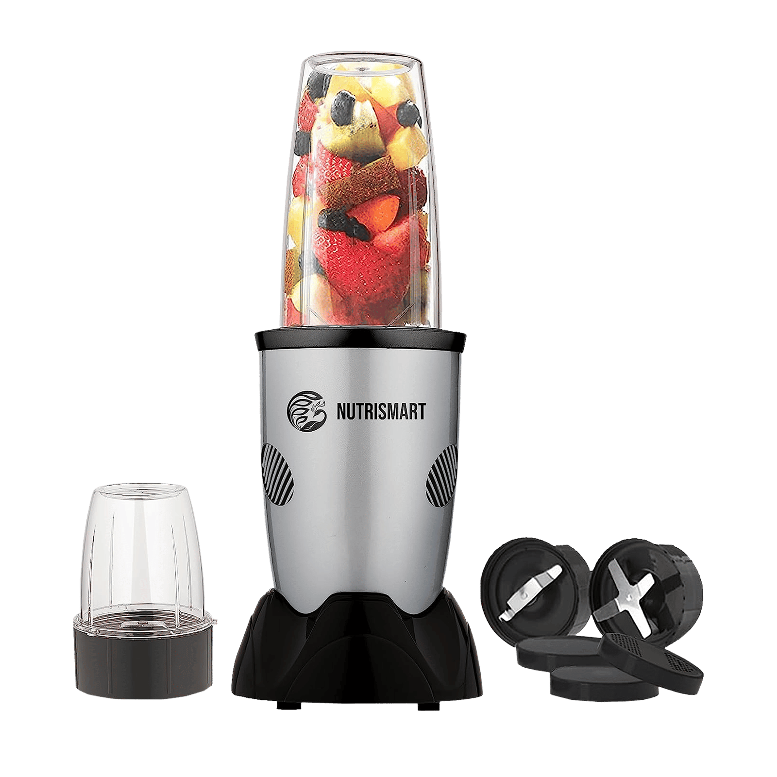 NutriSmart Nutriblend 500 Watt 2 Jars Mixer Grinder (22000 RPM, Overload Protection, Silver)_1