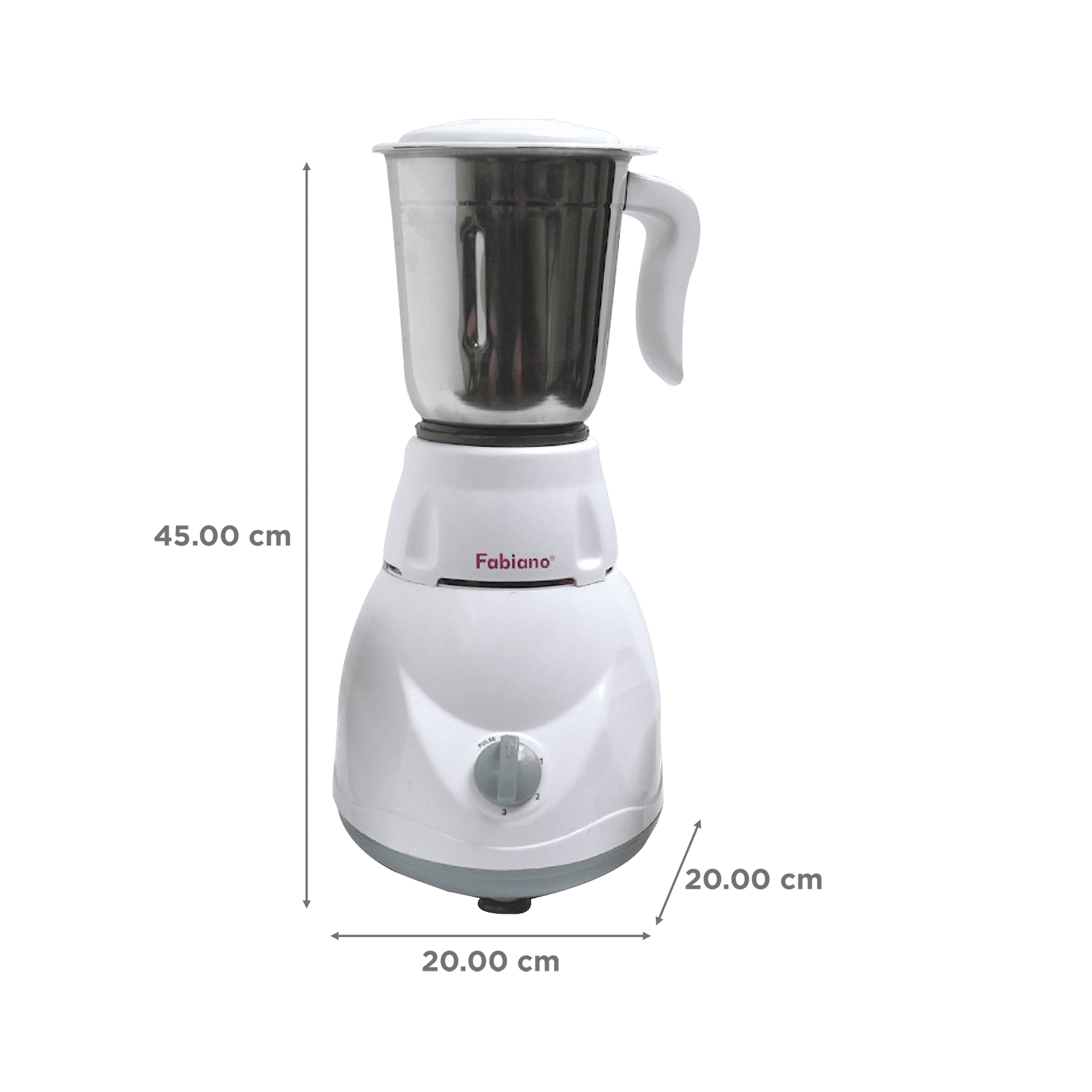 Fabiano Tulip 500 Watt 3 Jars Mixer Grinder (3 Speed Settings, White and Grey)_3
