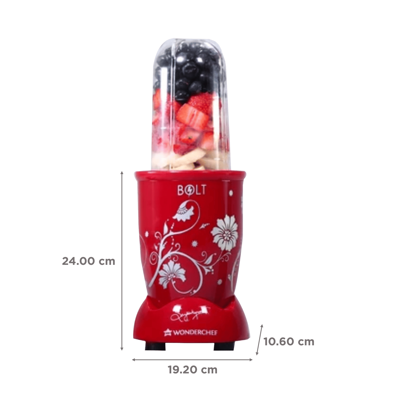 WONDERCHEF Nutri-blend BOLT 600 Watt 2 Jars Mixer Grinder Blender (22000 RPM, Special Sipper Lid, Red) WONDERCHEF Nutri-blend BOLT 600 Watt 2 Jars Mixer Grinder Blender (22000 RPM, Special Sipper Lid, Red)_3