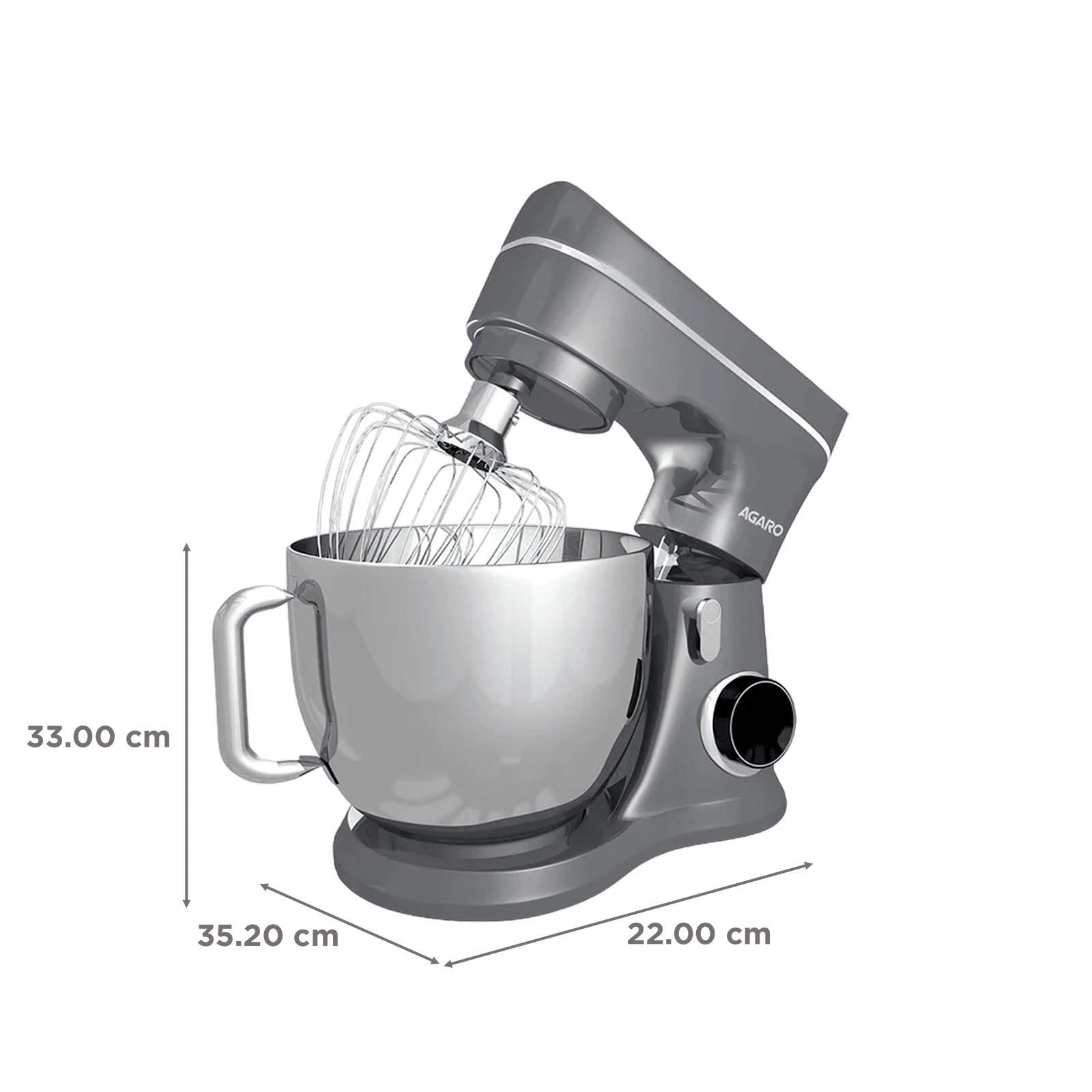 AGARO Elegant 1400 Watt 10 Speed Stand Mixer with 3 Attachments (Pulse Function, Dark Grey)_2