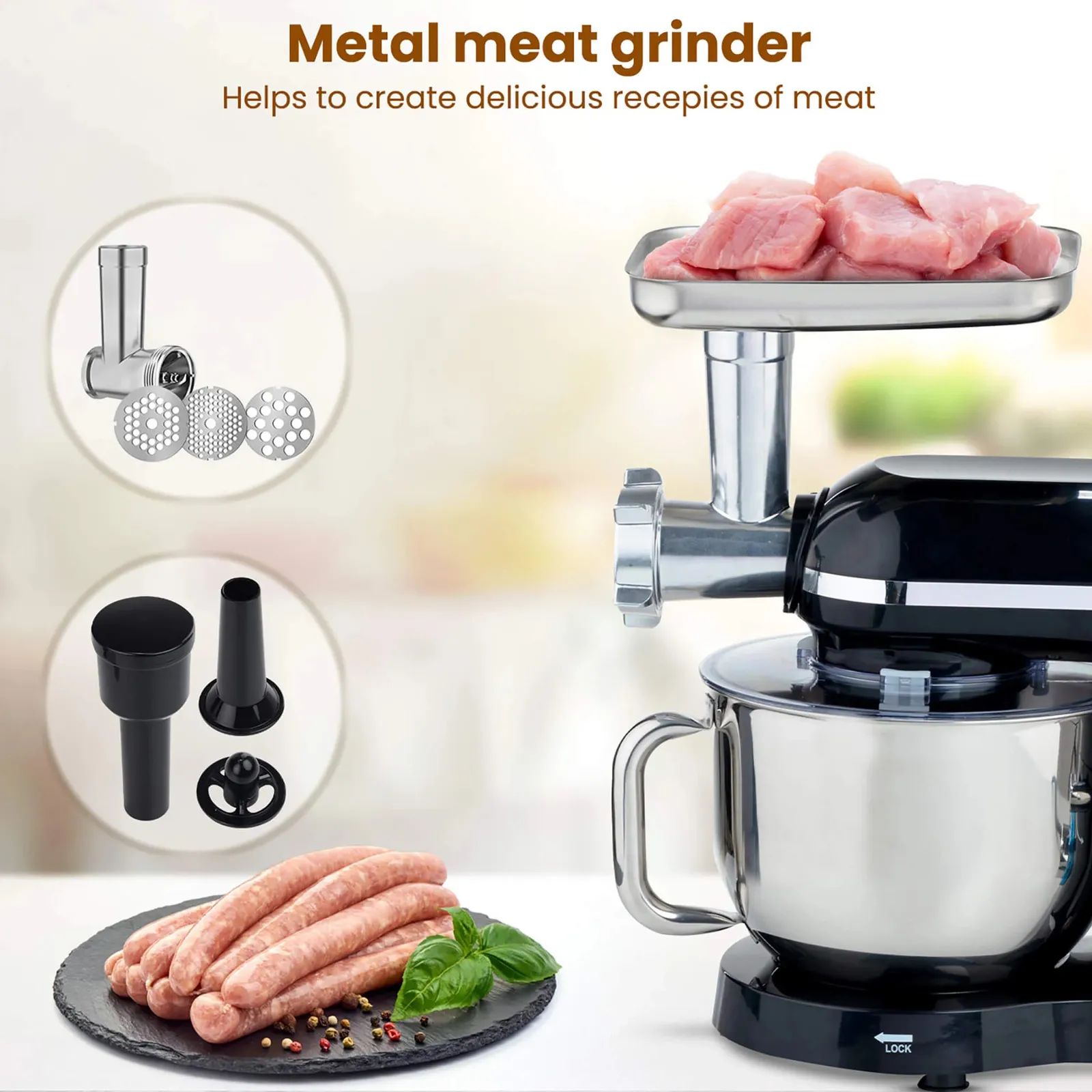 AGARO Regency 1400 Watt 1 Jar Stand Mixer (Copper Motor, Black) AGARO Regency 1400 Watt 1 Jar Stand Mixer (Copper Motor, Black)_8