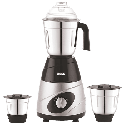 BOSS Thunder Deluxe 550 Watt 3 Jars Mixer Grinder (21000 RPM, Thunderous Performance, Black Silver)