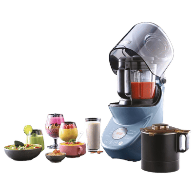 USHA iChef 1000 Watt 2 Jars Blender Heater ( Quadra Noise Reduction Technology, Blue)