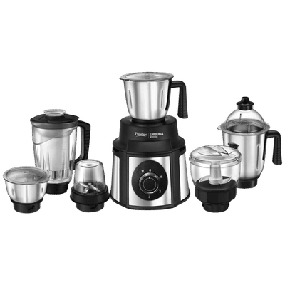 Prestige Endura 1000 Watt 6 Jars Mixer Grinder (Copper Motor, Black & Silver)