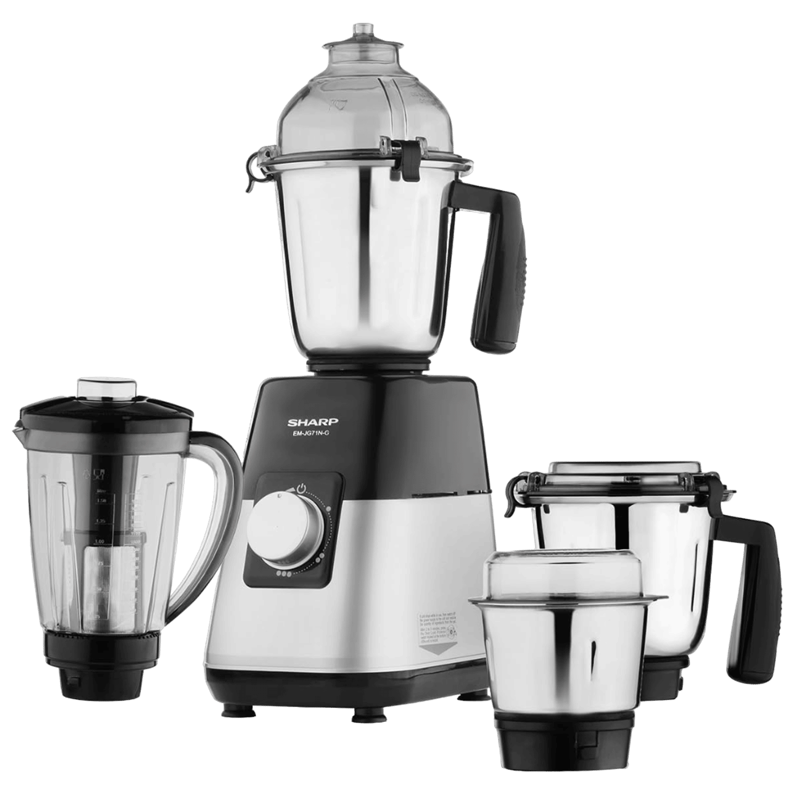 SHARP 750 Watt 4 Jars Juicer Mixer Grinder (20000 RPM, Auto Cut-off, Silver Metallic)_1