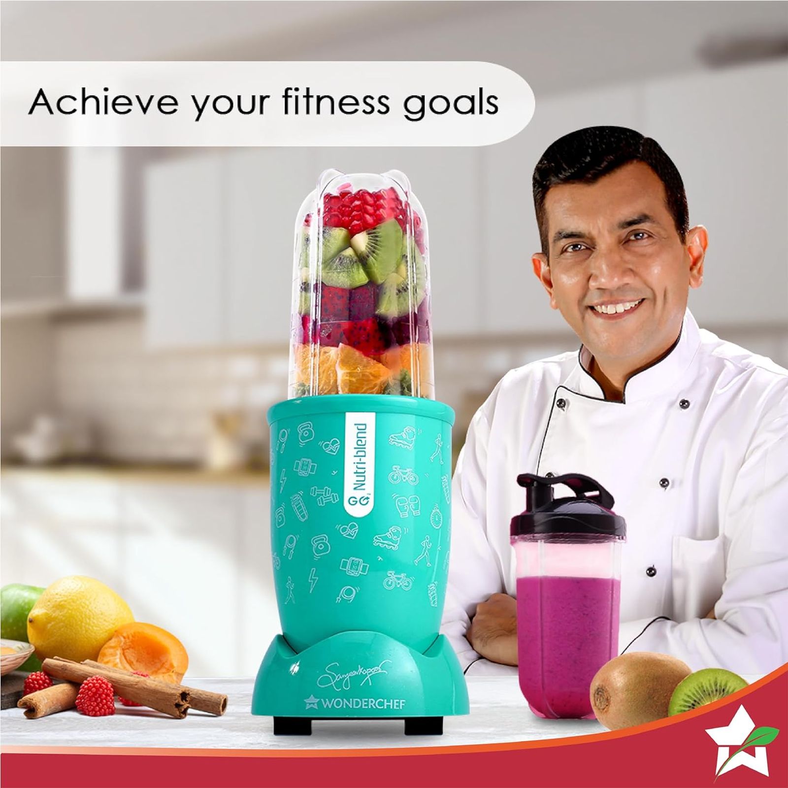 WONDERCHEF Nutri-Blend Go 400 Watt 1 Jar Mixer Grinder Blender (22000 RPM, Crafted for Fitness Enthusiasts, Mint) WONDERCHEF Nutri-Blend Go 400 Watt 1 Jar Mixer Grinder Blender (22000 RPM, Crafted for Fitness Enthusiasts, Mint)_8