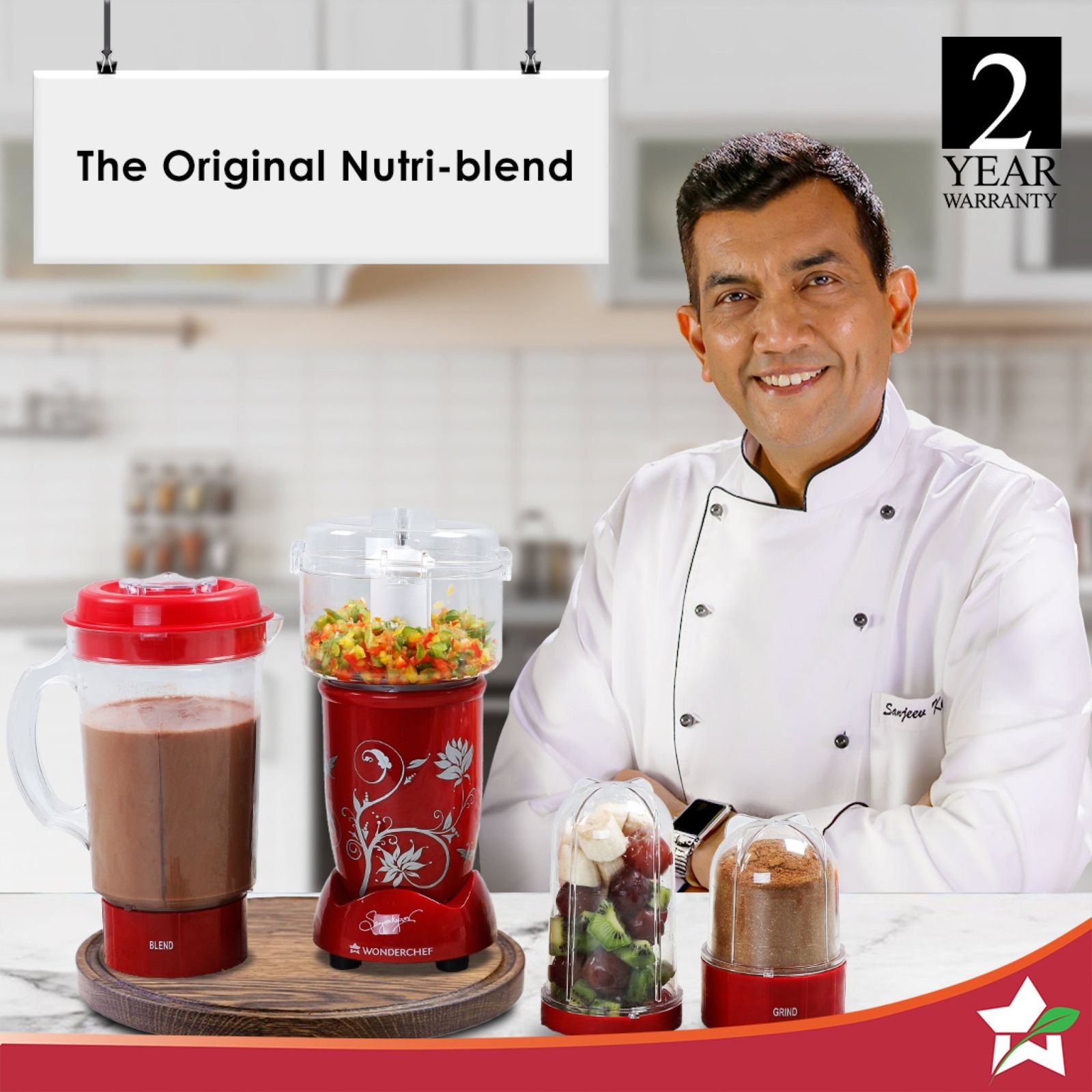 WONDERCHEF Nutri-Blend 400 Watt 4 Jars Mixer Grinder (22000 RPM, Full Copper Motor, Red) WONDERCHEF Nutri-Blend 400 Watt 4 Jars Mixer Grinder (22000 RPM, Full Copper Motor, Red)_4