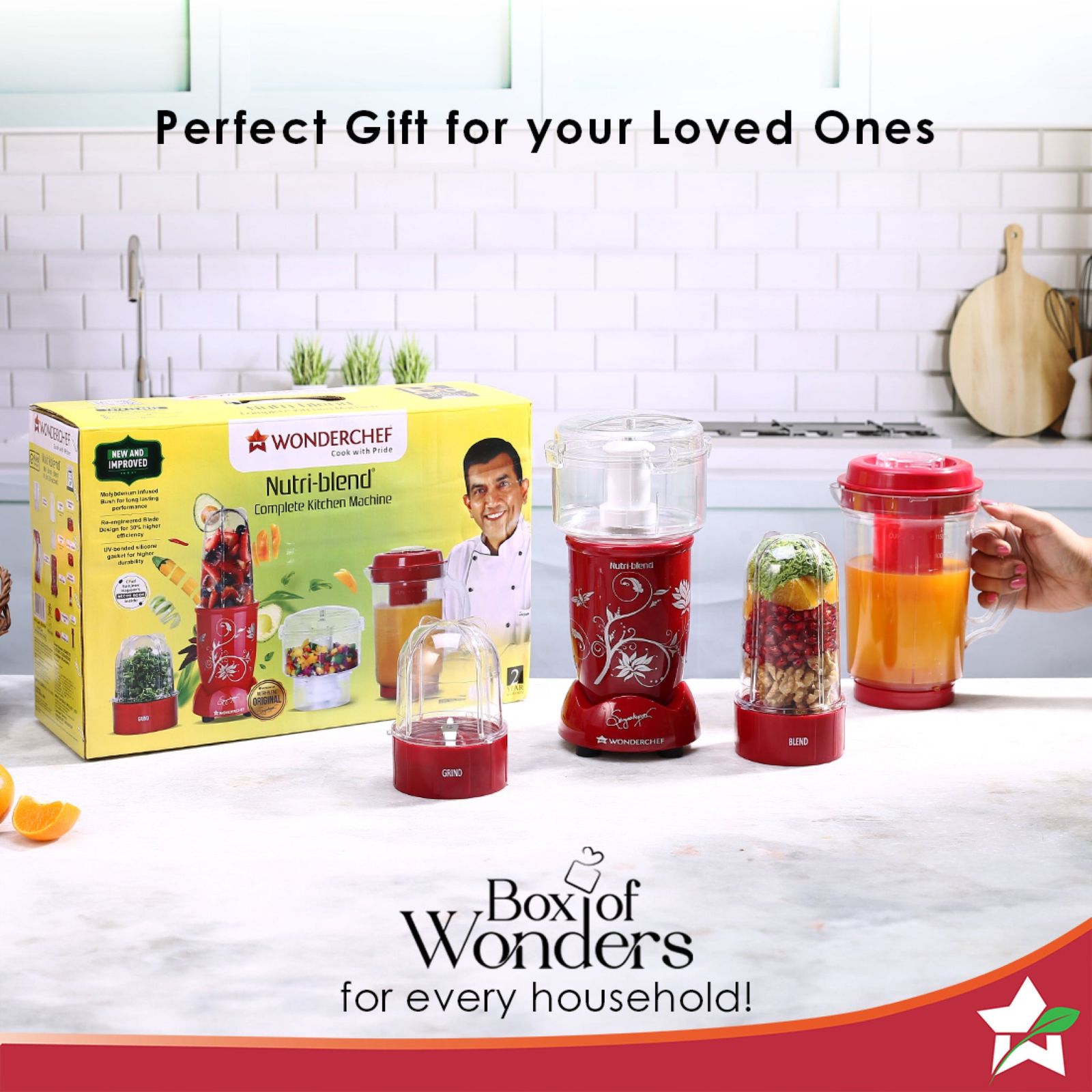 WONDERCHEF Nutri-Blend 400 Watt 4 Jars Mixer Grinder (22000 RPM, Full Copper Motor, Red) WONDERCHEF Nutri-Blend 400 Watt 4 Jars Mixer Grinder (22000 RPM, Full Copper Motor, Red)_5