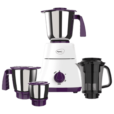 Pigeon Favourite 500 Watt 4 Jars Mixer Grinder (19000 RPM, Shock Proof Body, White & Purple)