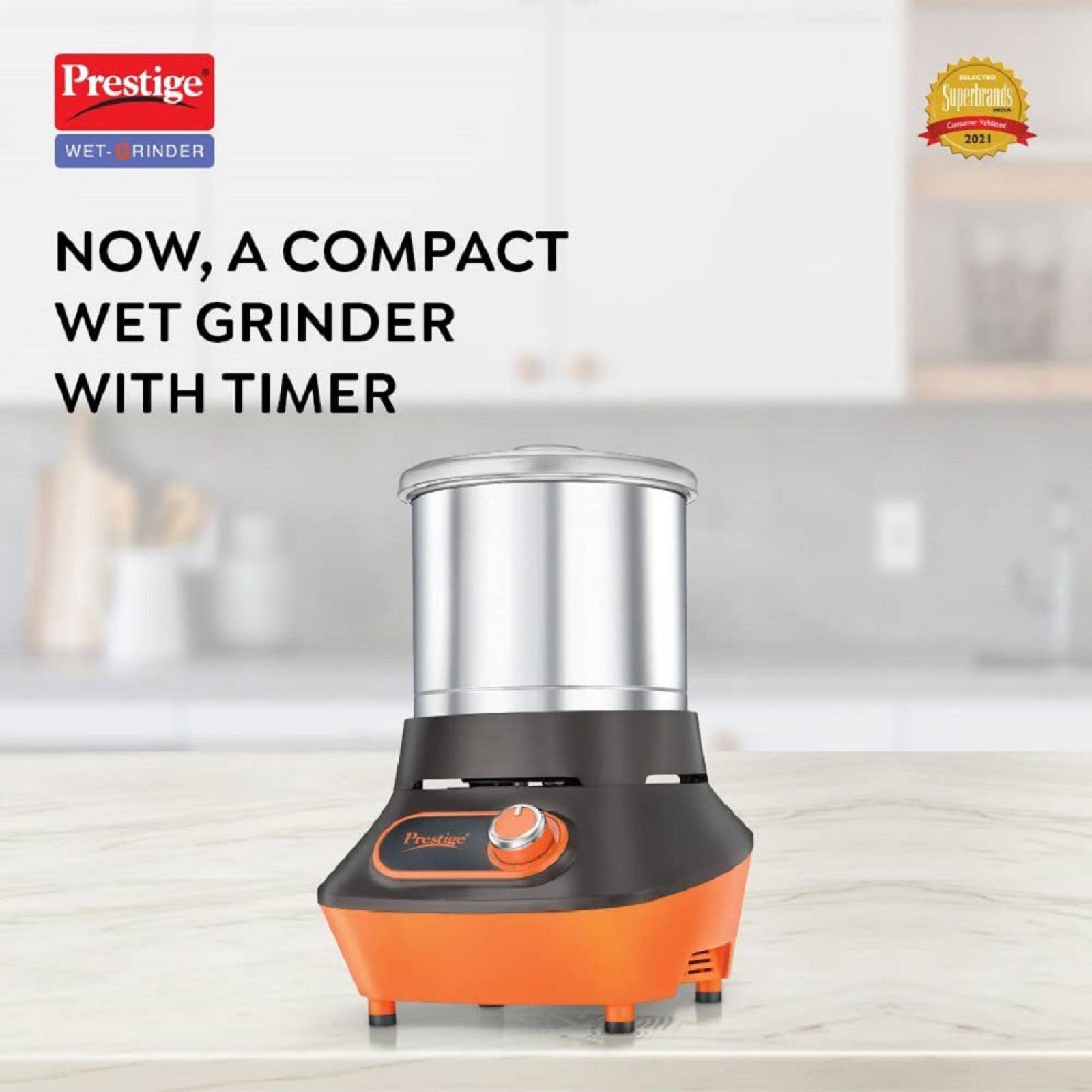 Prestige Vertical PVG 2.0 2 Litres 2 Stones Wet Grinder (Heavy Duty Motor, Black & Orange) Prestige Vertical PVG 2.0 2 Litres 2 Stones Wet Grinder (Heavy Duty Motor, Black & Orange)_4