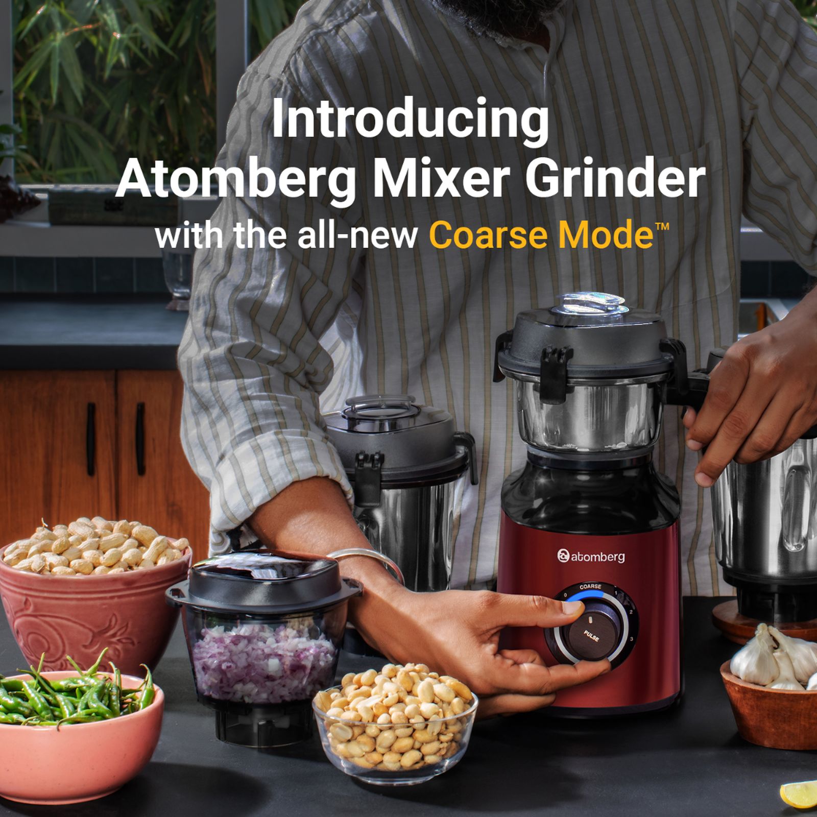 Atomberg Zenova 550 Watt 4 Jars Mixer Grinder (18000 RPM, Hands Free Operation, Red Wine) Atomberg Zenova 550 Watt 4 Jars Mixer Grinder (18000 RPM, Hands Free Operation, Red Wine)_6
