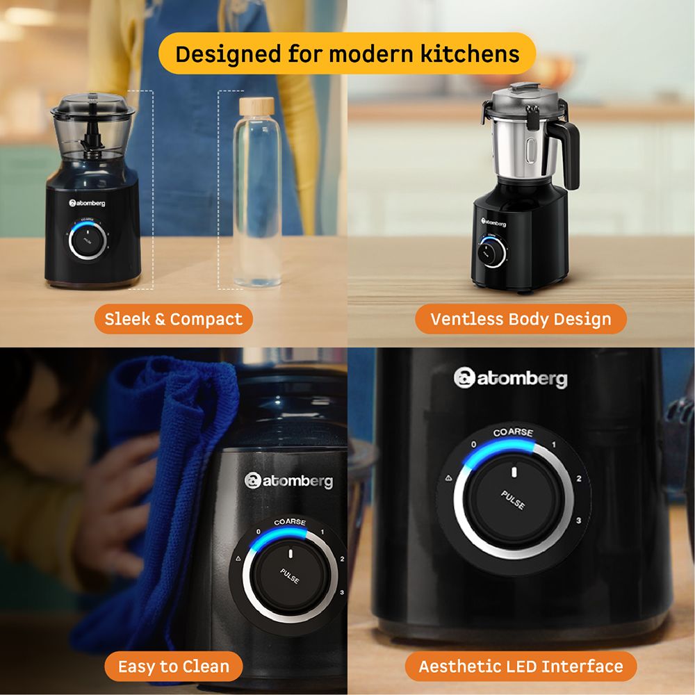 Atomberg Zenova 550 Watt 4 Jars Mixer Grinder (18000 RPM, Hands Free Operation, Black)_13