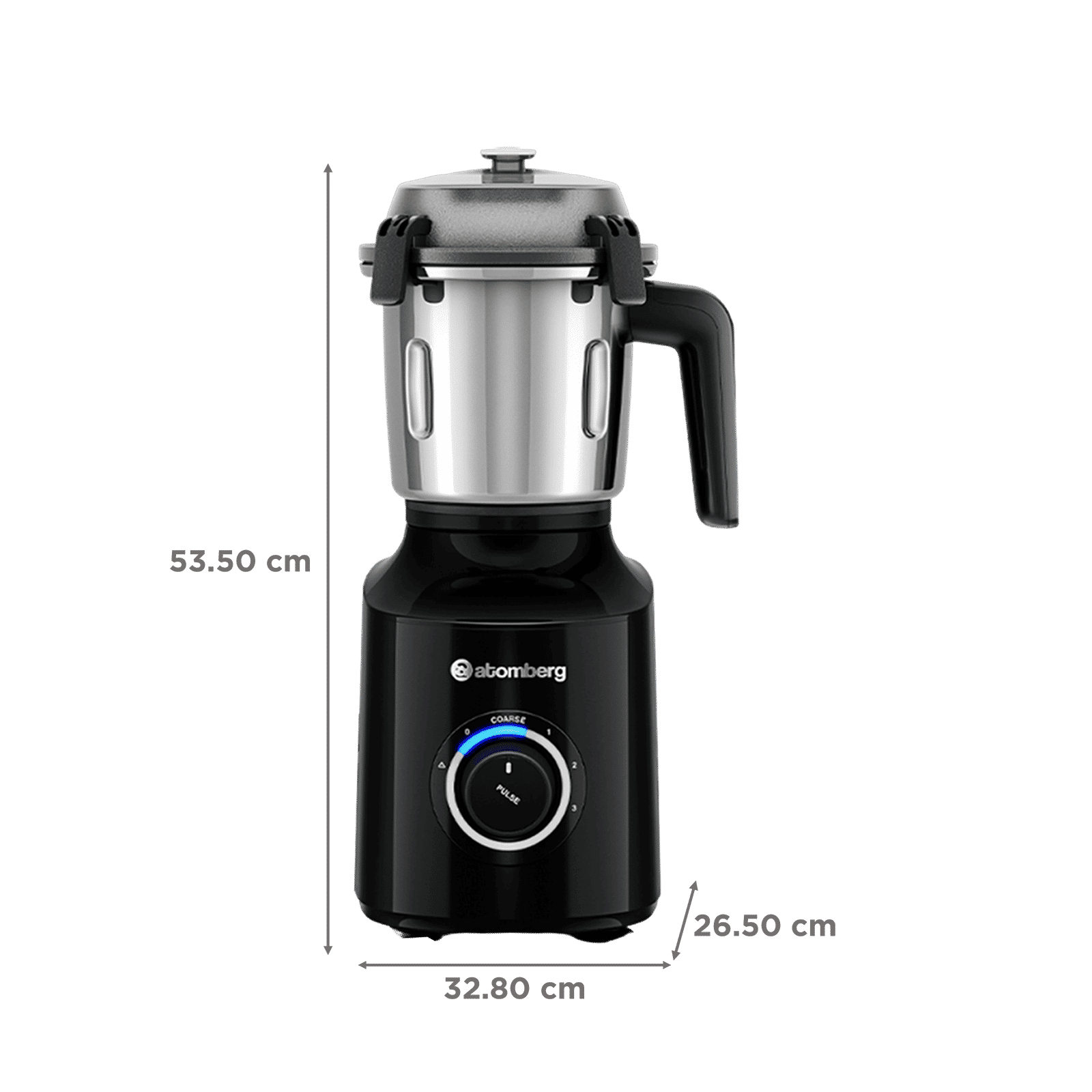 Atomberg Zenova 550 Watt 4 Jars Mixer Grinder (18000 RPM, Hands Free Operation, Black)_2