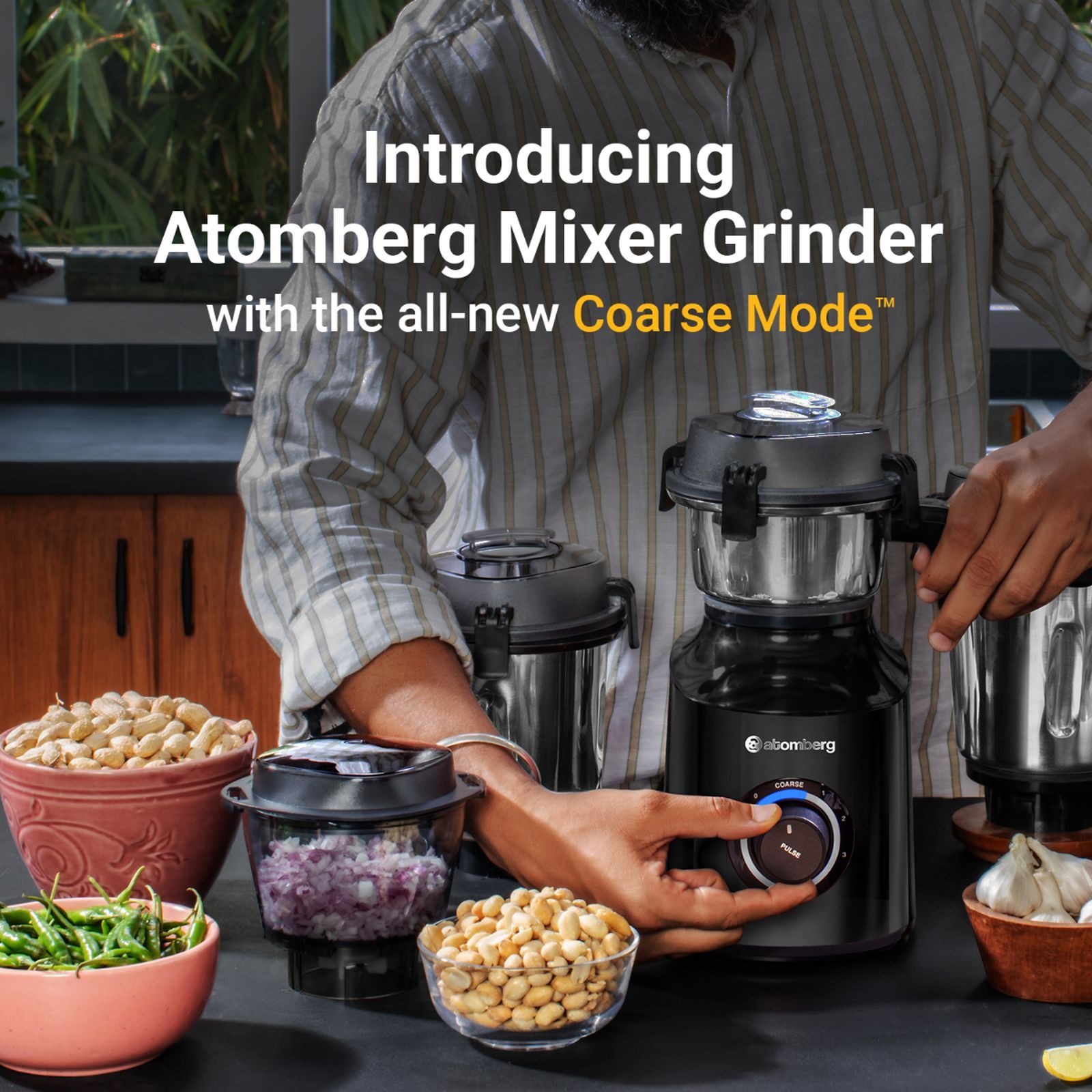Atomberg Zenova 550 Watt 4 Jars Mixer Grinder (18000 RPM, Hands Free Operation, Black)_6