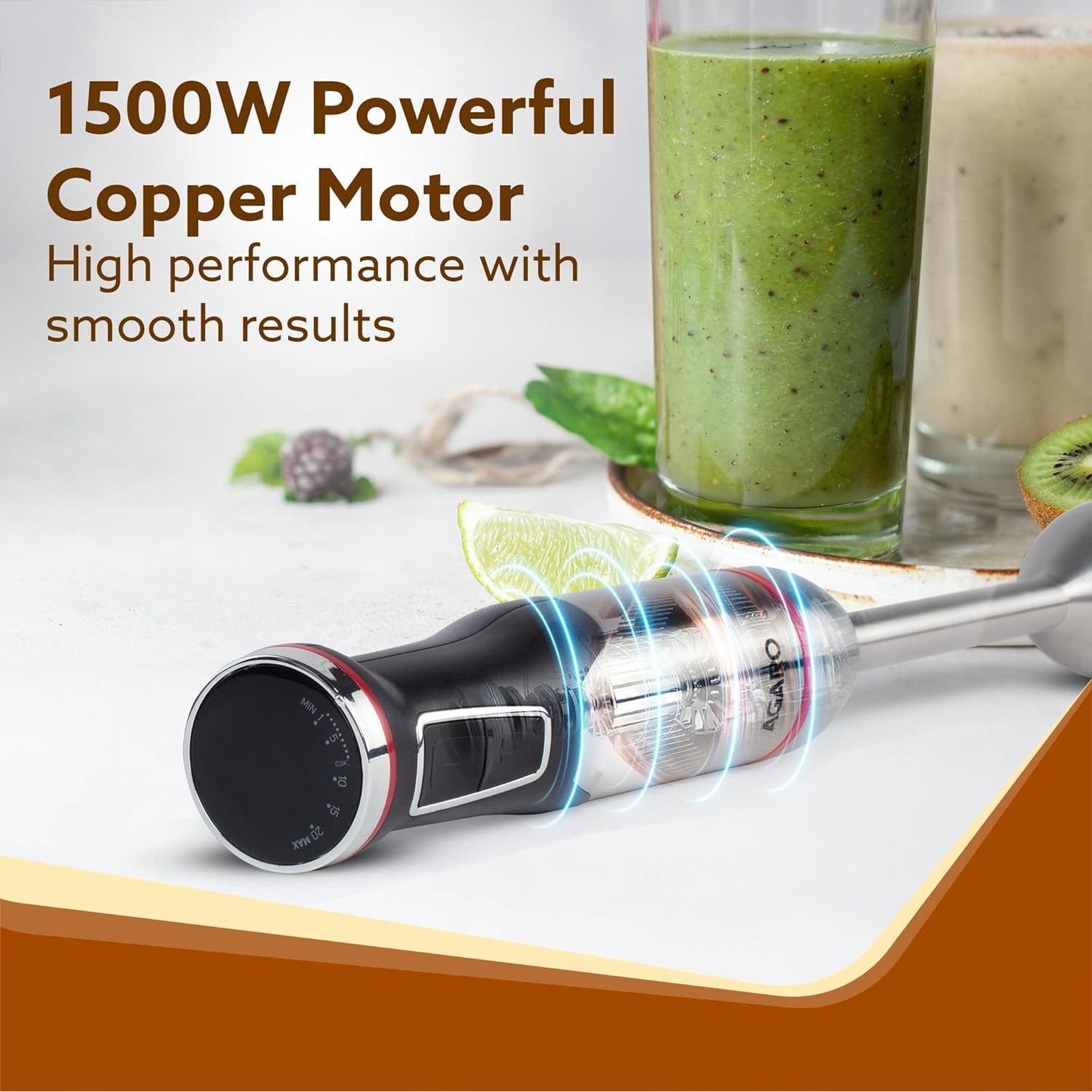 AGARO Royal 1500 Watt 2 Speed Hand Blender with 3 Attachments (Speed Regulator Dial, Silver) AGARO Royal 1500 Watt 2 Speed Hand Blender with 3 Attachments (Speed Regulator Dial, Silver)_5