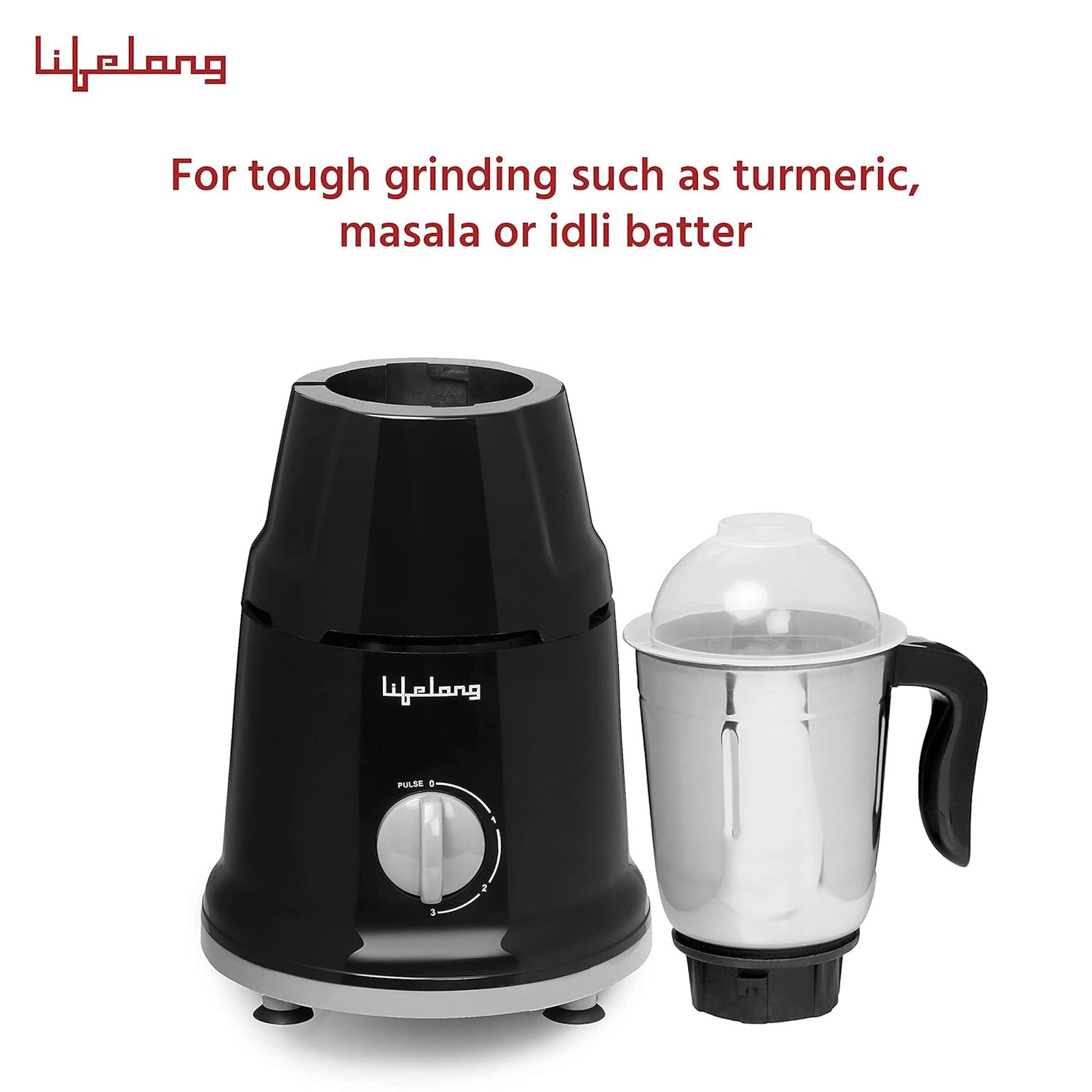 Lifelong LLMG93 500 Watt 2 Jars Mixer Grinder (Powerful Motor, Black)_7
