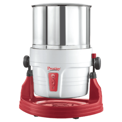 Prestige PWG 01 2 Litres Wet Grinder with Coconut Scrapper & Atta Kneader (Tilting Drum Design, White & Red)