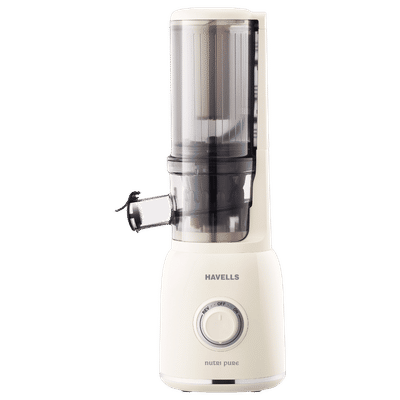 HAVELLS Nutri Pure 105 Watt 2 Jars Cold Press Slow Juicer (48 RPM, Low Noise, Ivory)