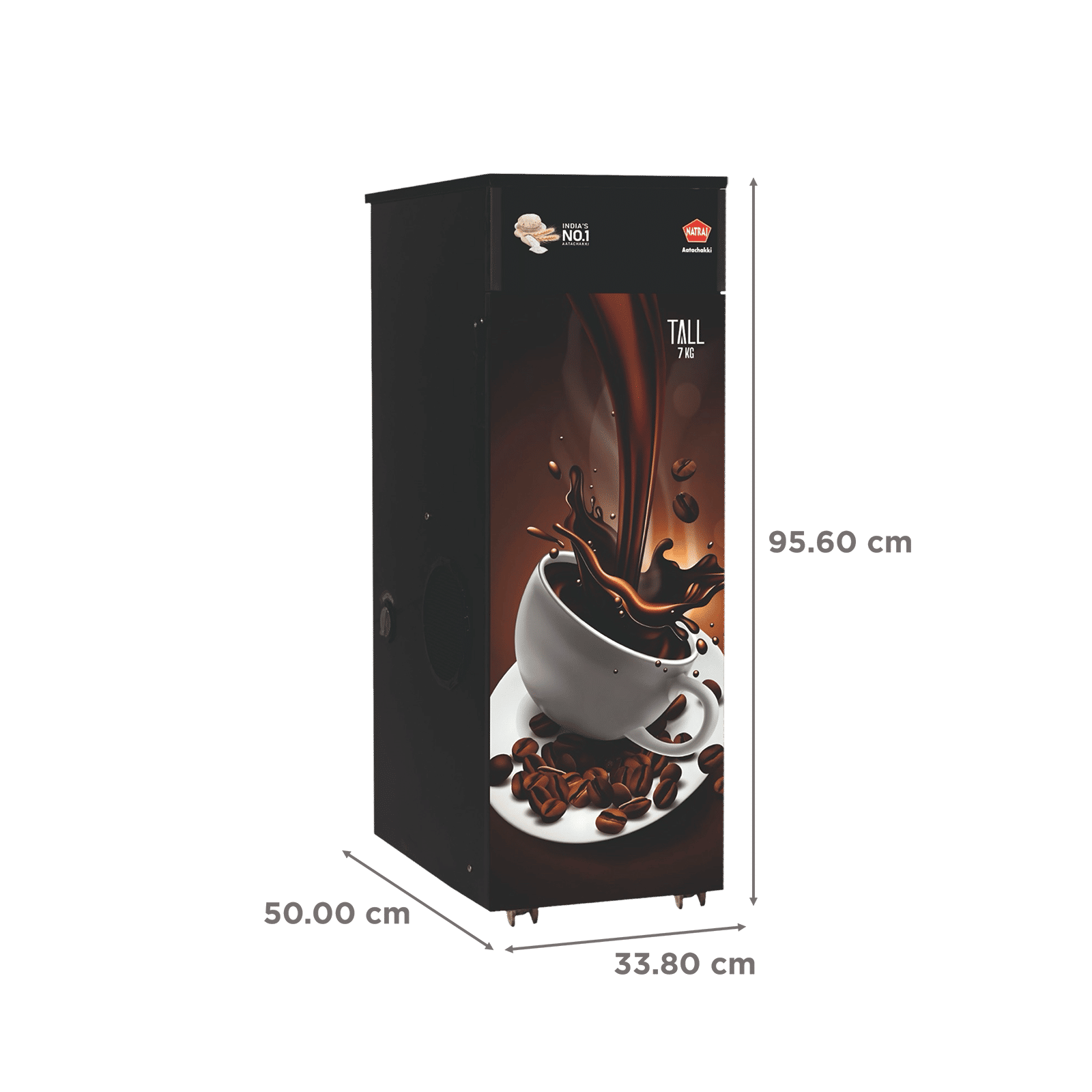 NATRAJ Tall 1100 Watts 7 kg Flour Mill Machine (AC110, Coffee)_3