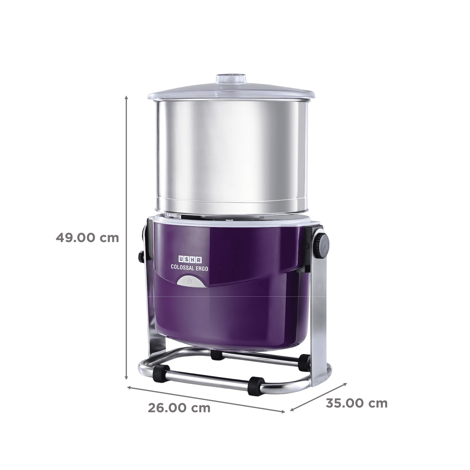 USHA Colossal Ergo 2 Litres 2 Stones Wet Grinder with Coconut Scrapper & Atta Kneader (Stainless Steel Drum, Magenta) USHA Colossal Ergo 2 Litres 2 Stones Wet Grinder with Coconut Scrapper & Atta Kneader (Stainless Steel Drum, Magenta)_2